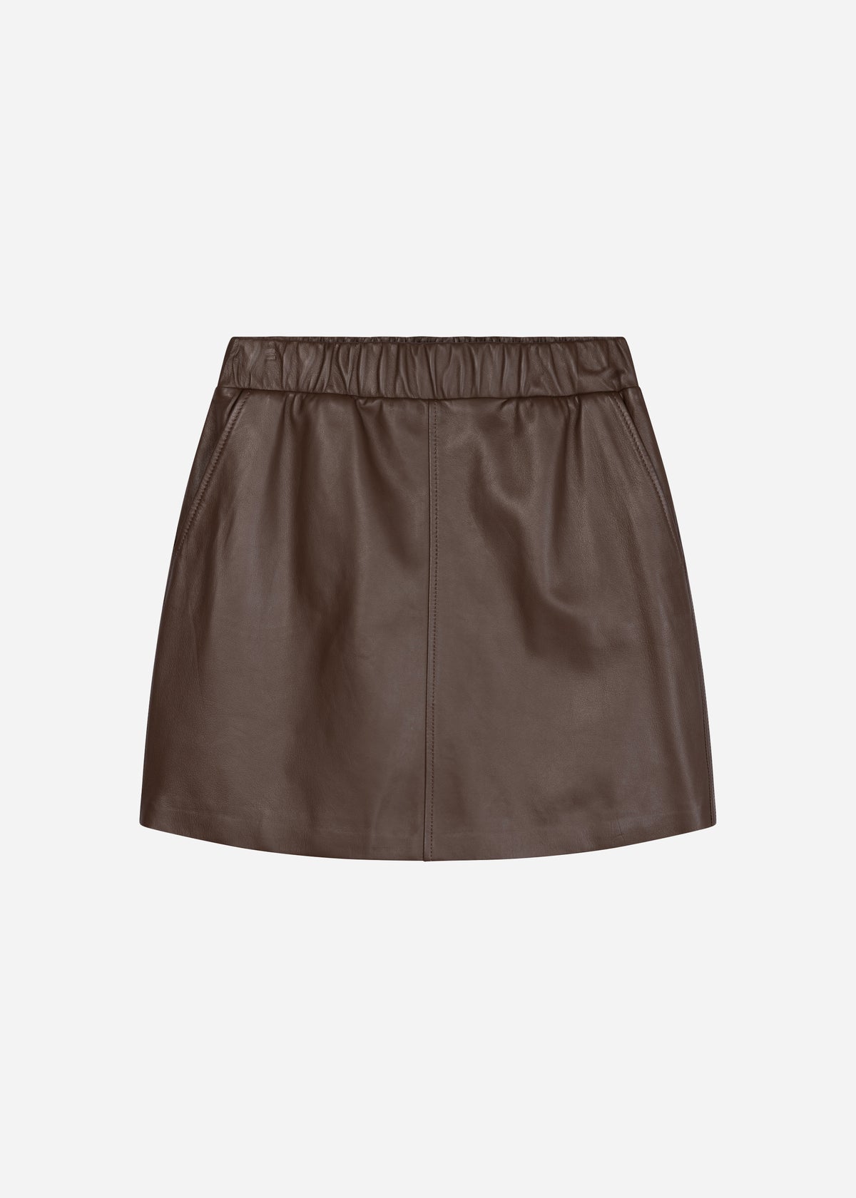 SAIDY Leather Mini Skirt | Cacao