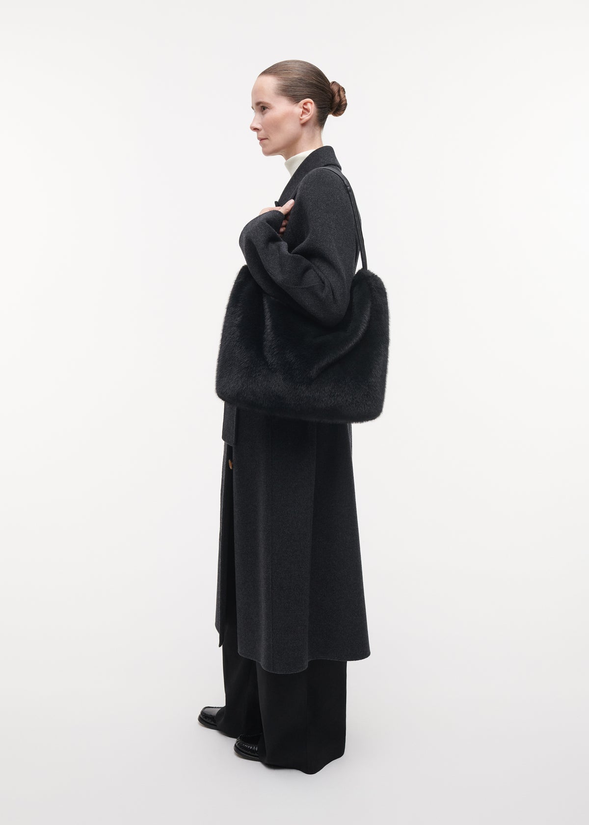 ALEXI Faux Fur Bag | Dark Grey