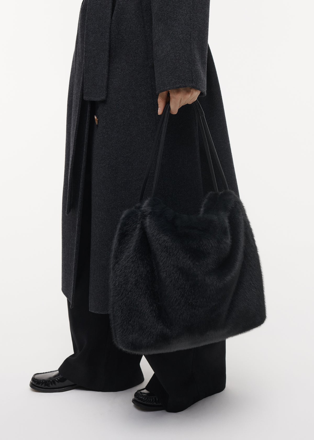 ALEXI Faux Fur Bag | Dark Grey