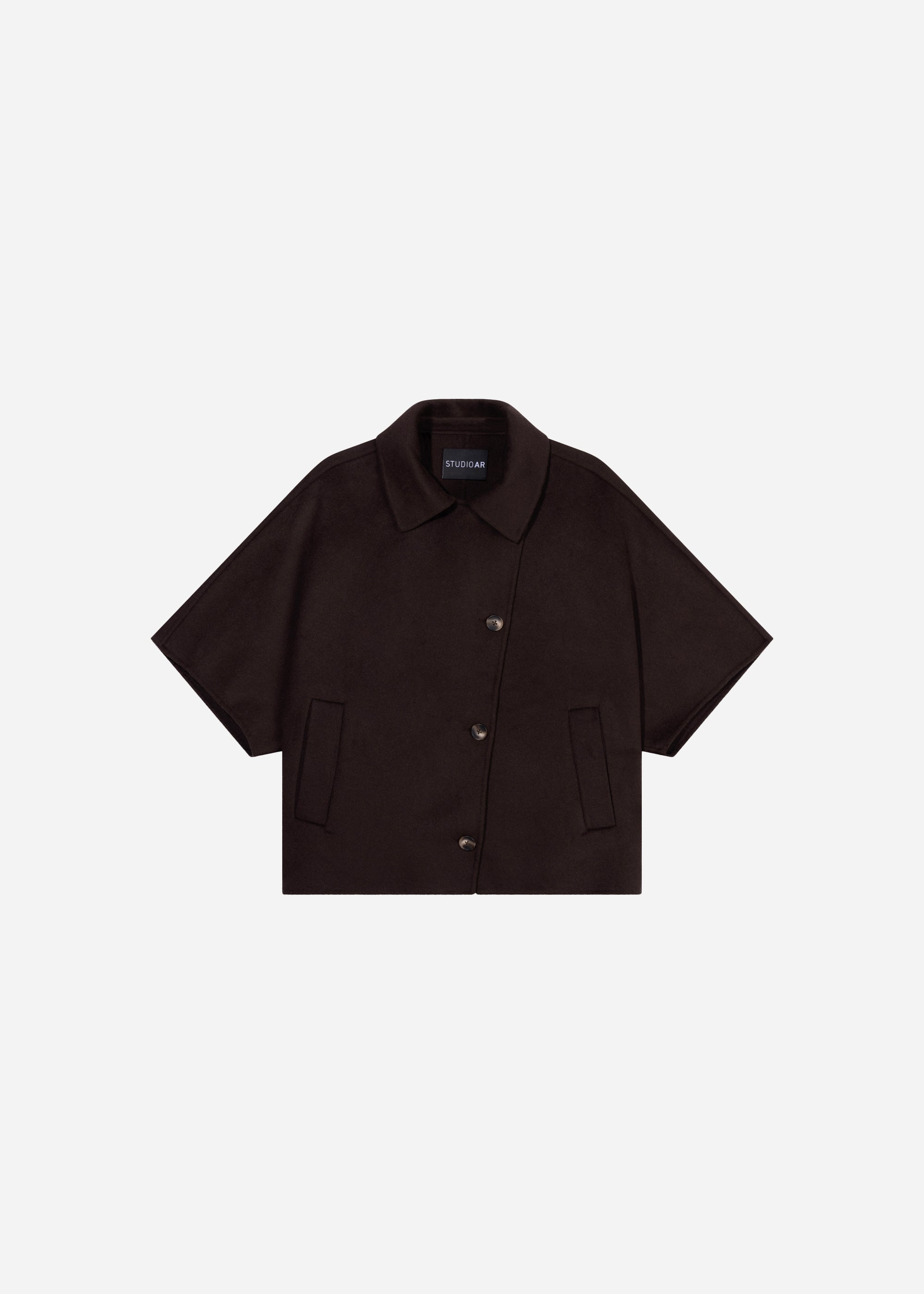 AVY Wollen Cape | Dark Brown