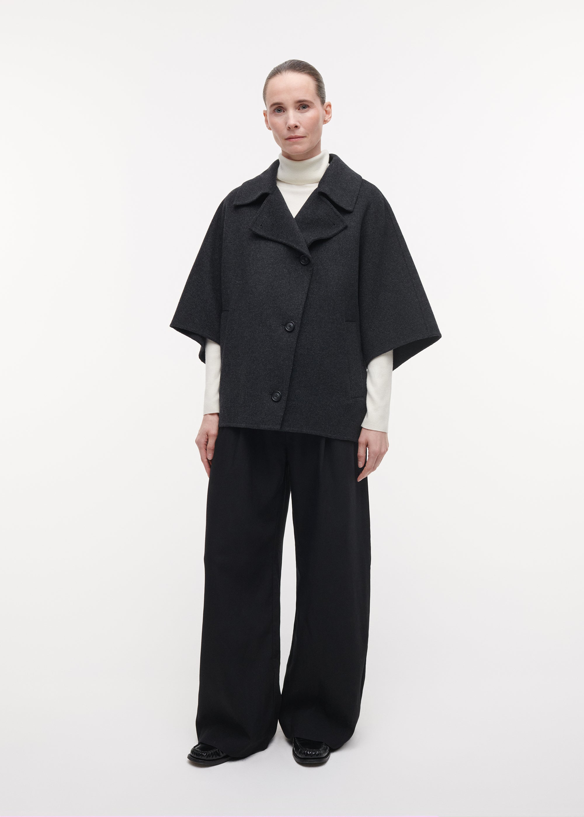 AVY Wool Cape | Storm Iron
