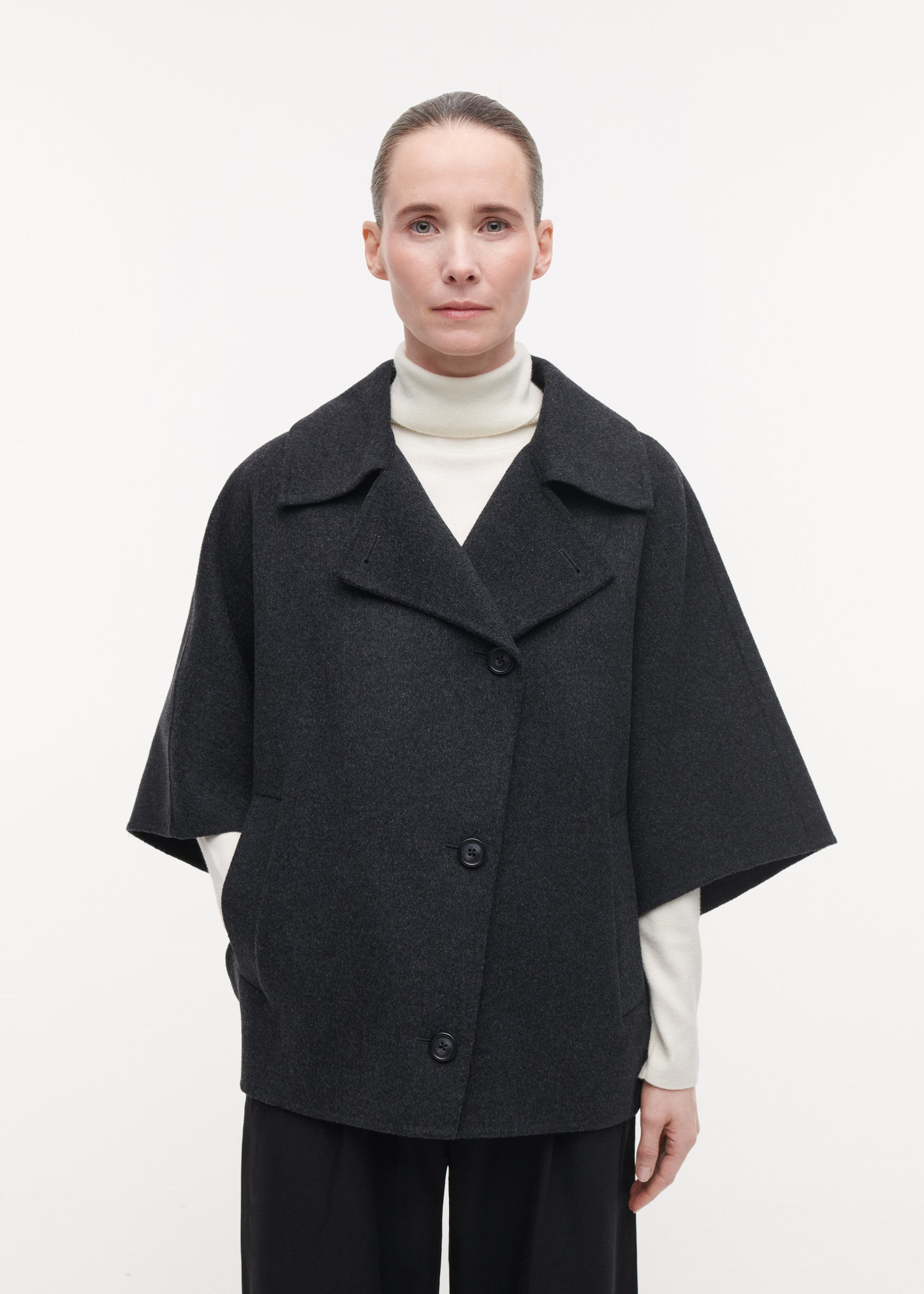 AVY Wool Cape | Storm Iron