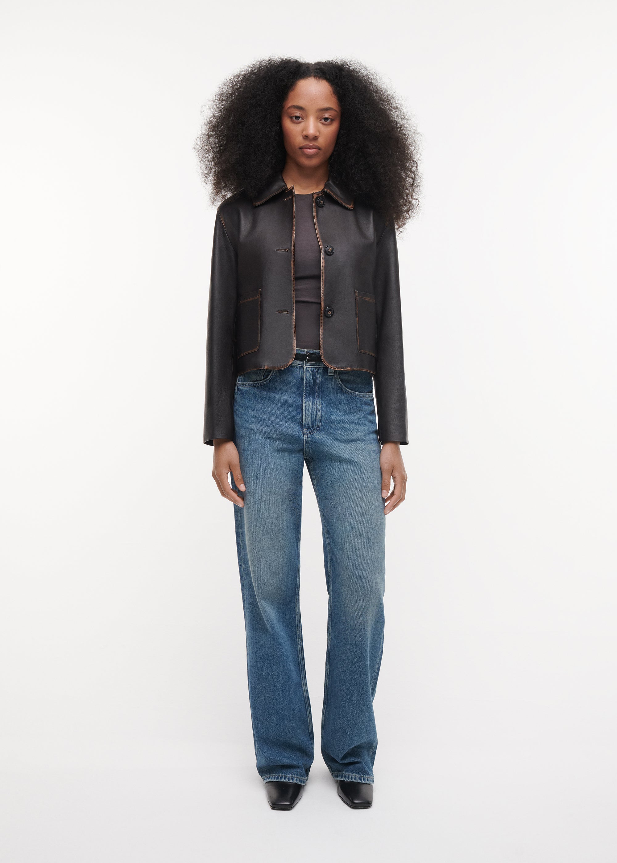 MARISSA Vintage Leather Jacket | Vintage Brown