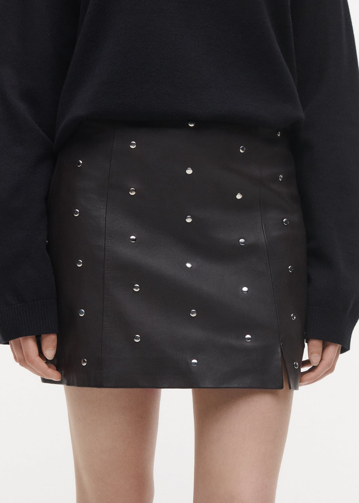 MARIBEL Studded Skirt | Espresso