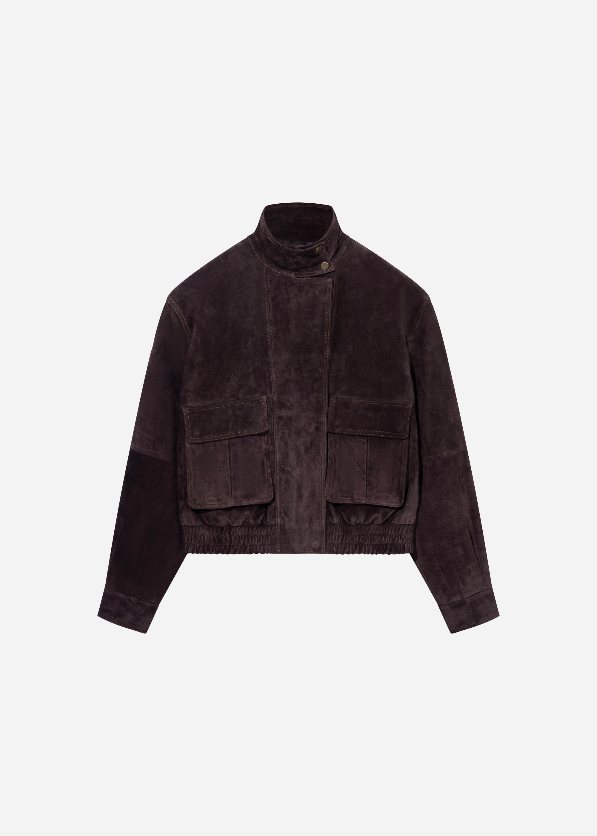 WILLOW Suede Bomber Jacket | Velvet Brown
