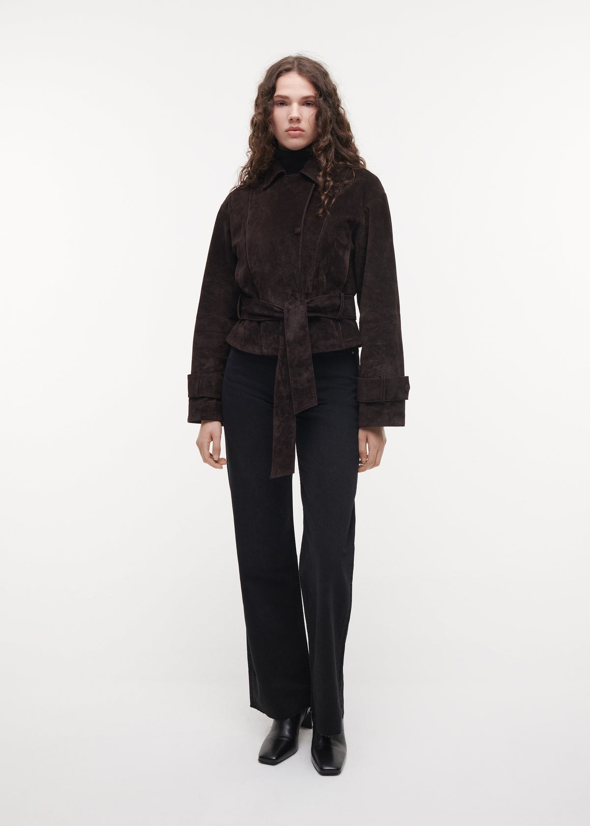 GWEN Suede Trench Coat | Velvet Brown