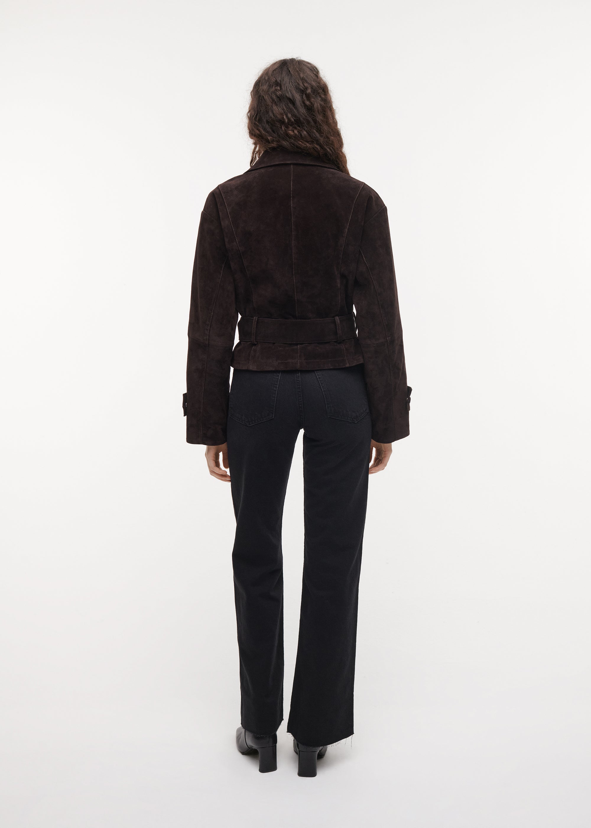 GWEN Suede Trench Coat | Velvet Brown