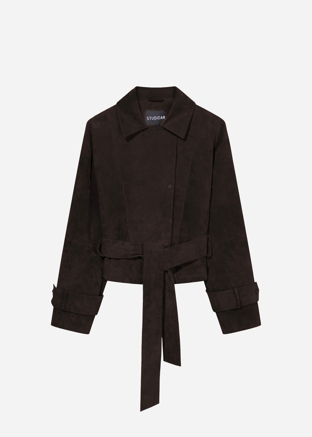 GWEN Suede Trench Coat | Velvet Brown