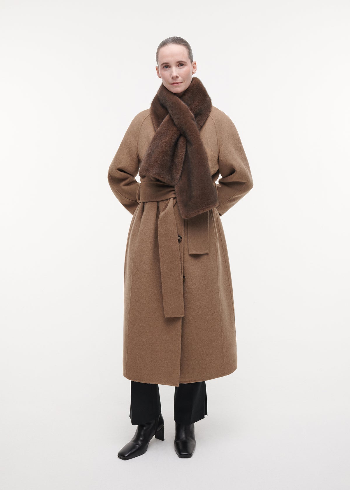JEMMA Faux Fur Scarf | Choco