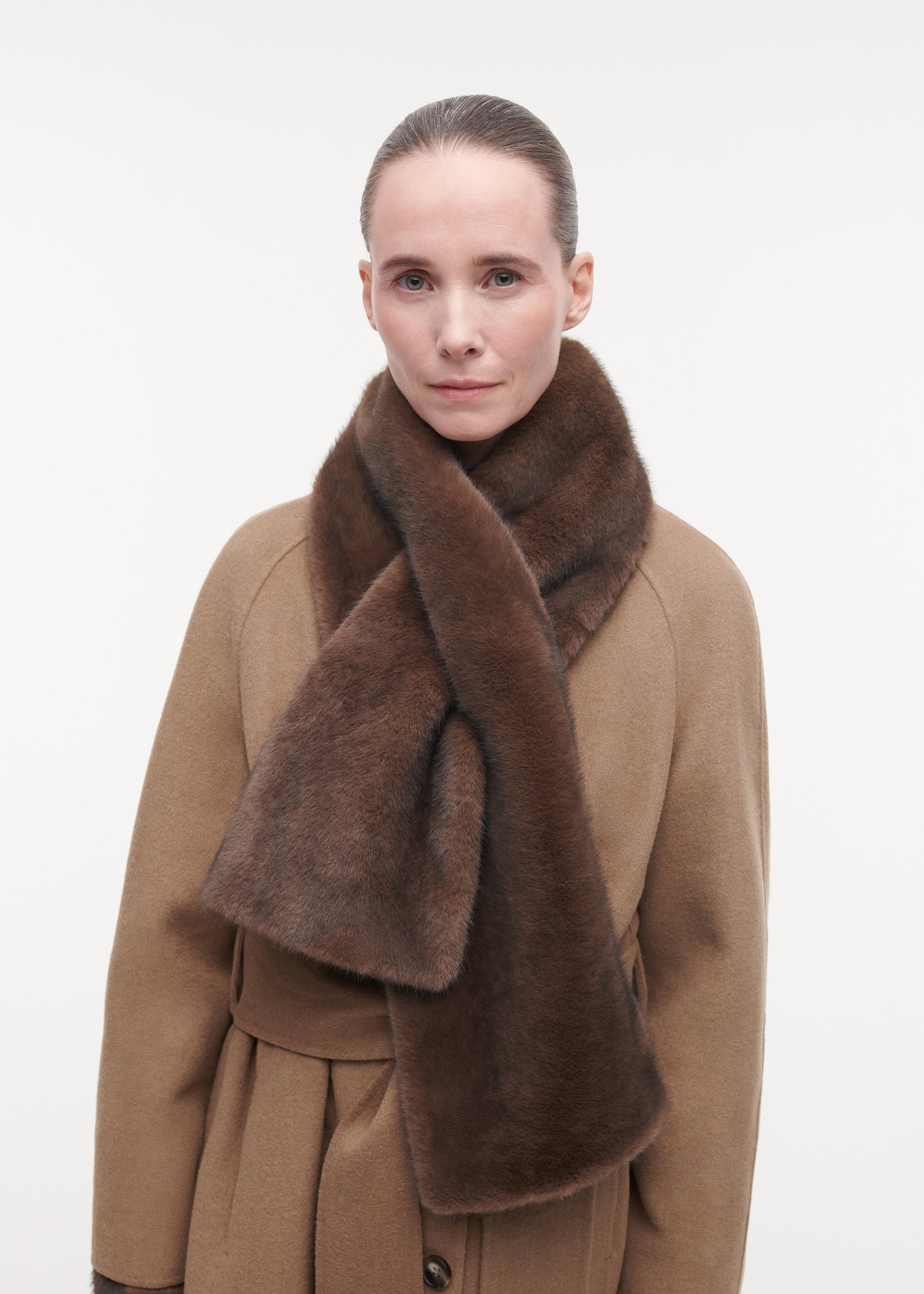 JEMMA Faux Fur Scarf | Choco