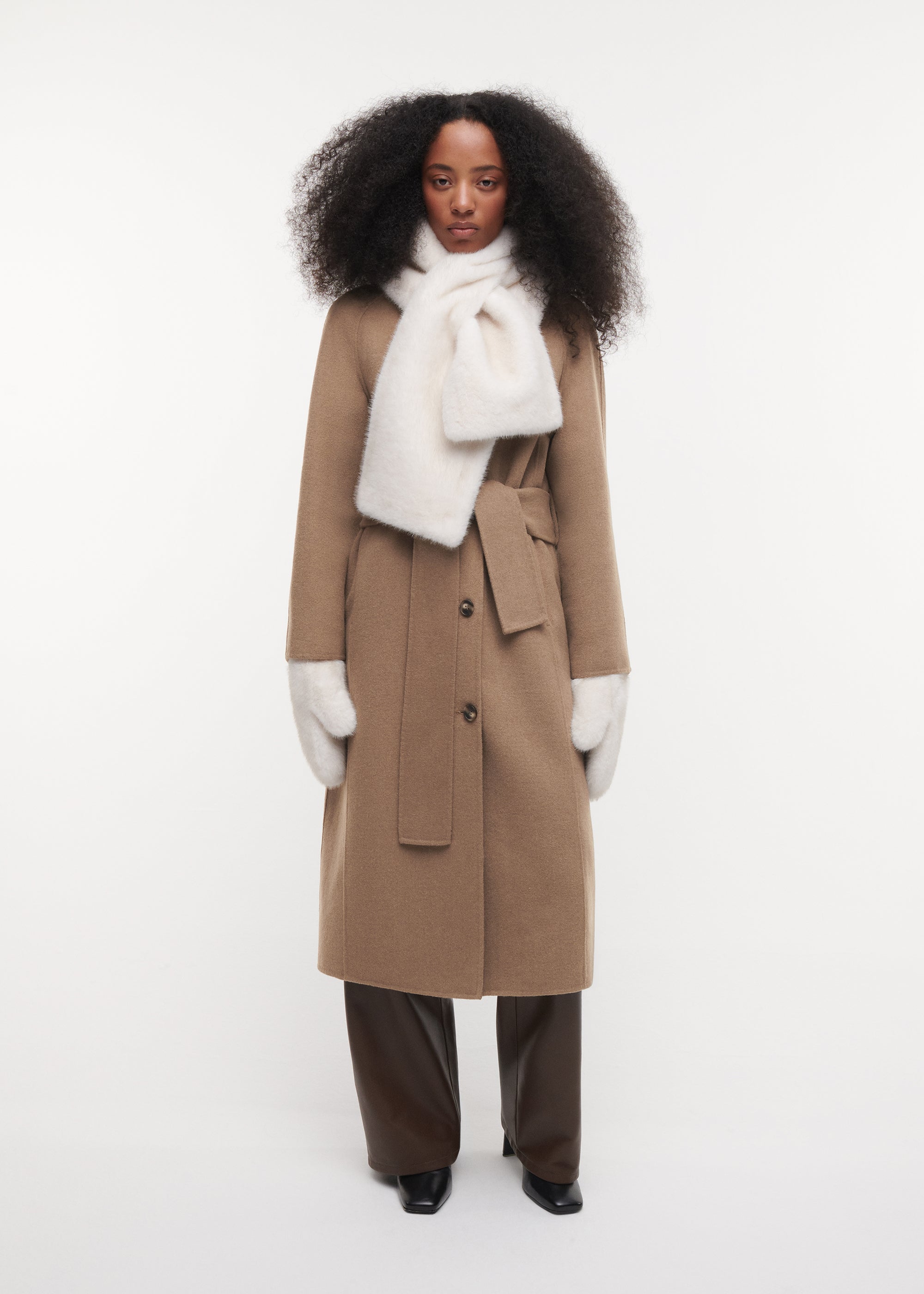 JEMMA Faux Fur Scarf | Ecru