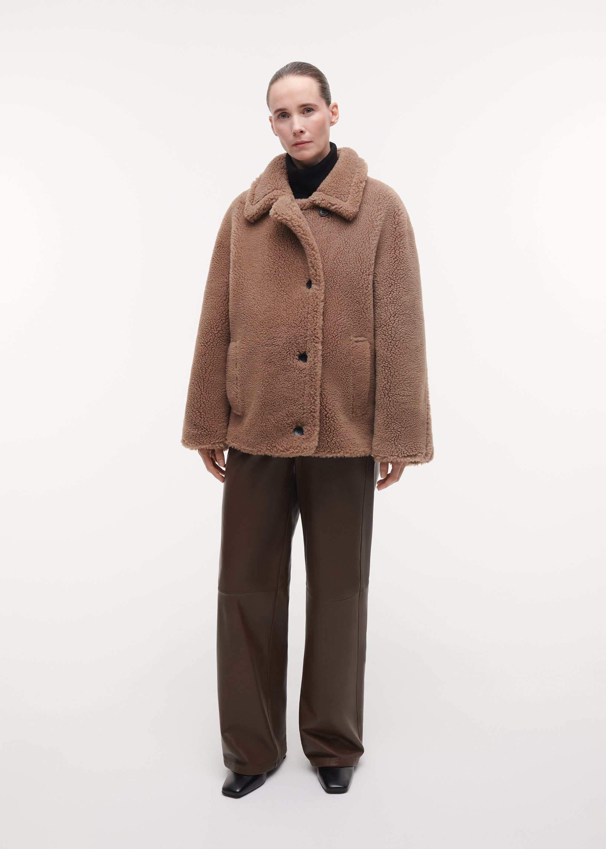 MAYA Teddy Wool Jacket | Camel