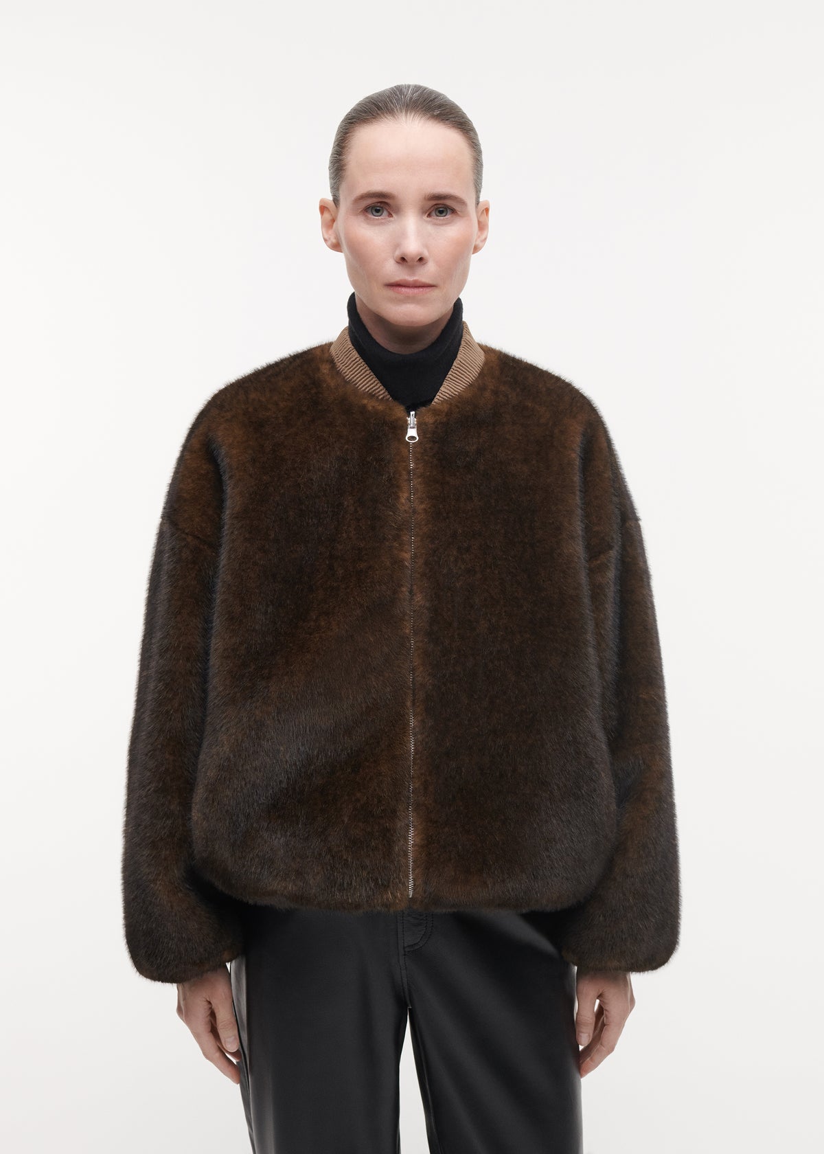 ETTA Faux Fur Bomber Jacket | Olive