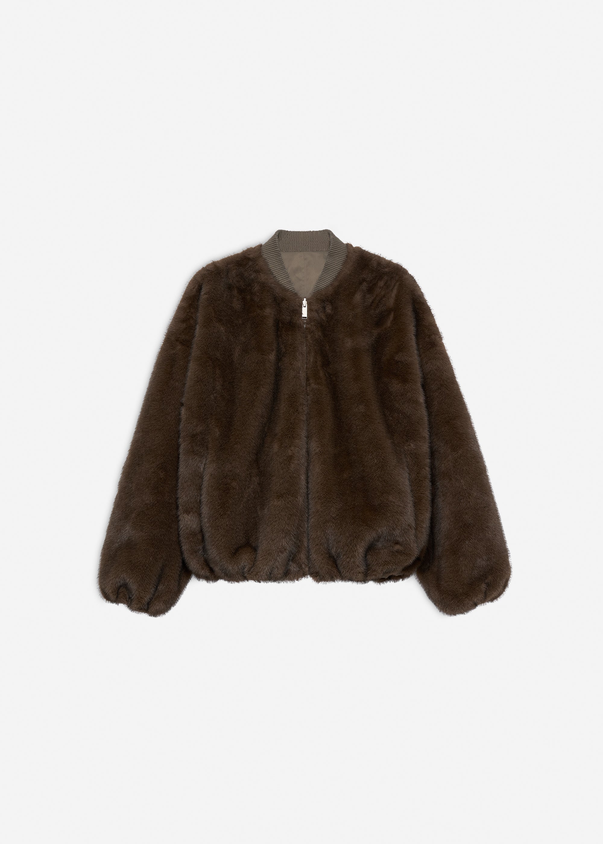 ETTA Faux Fur Bomber Jacket | Olive
