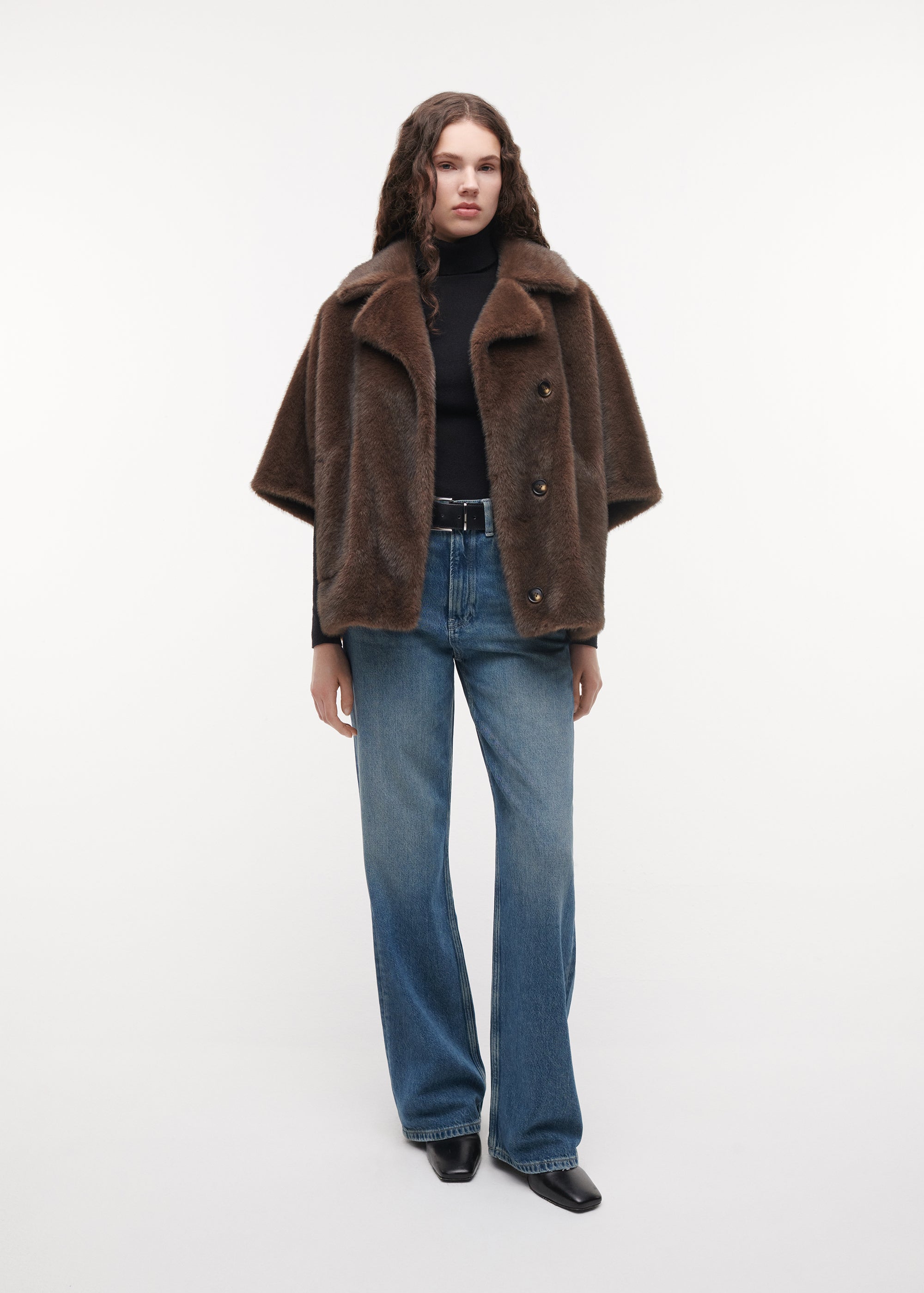 CLARA Faux fur Overshirt | CHOCO