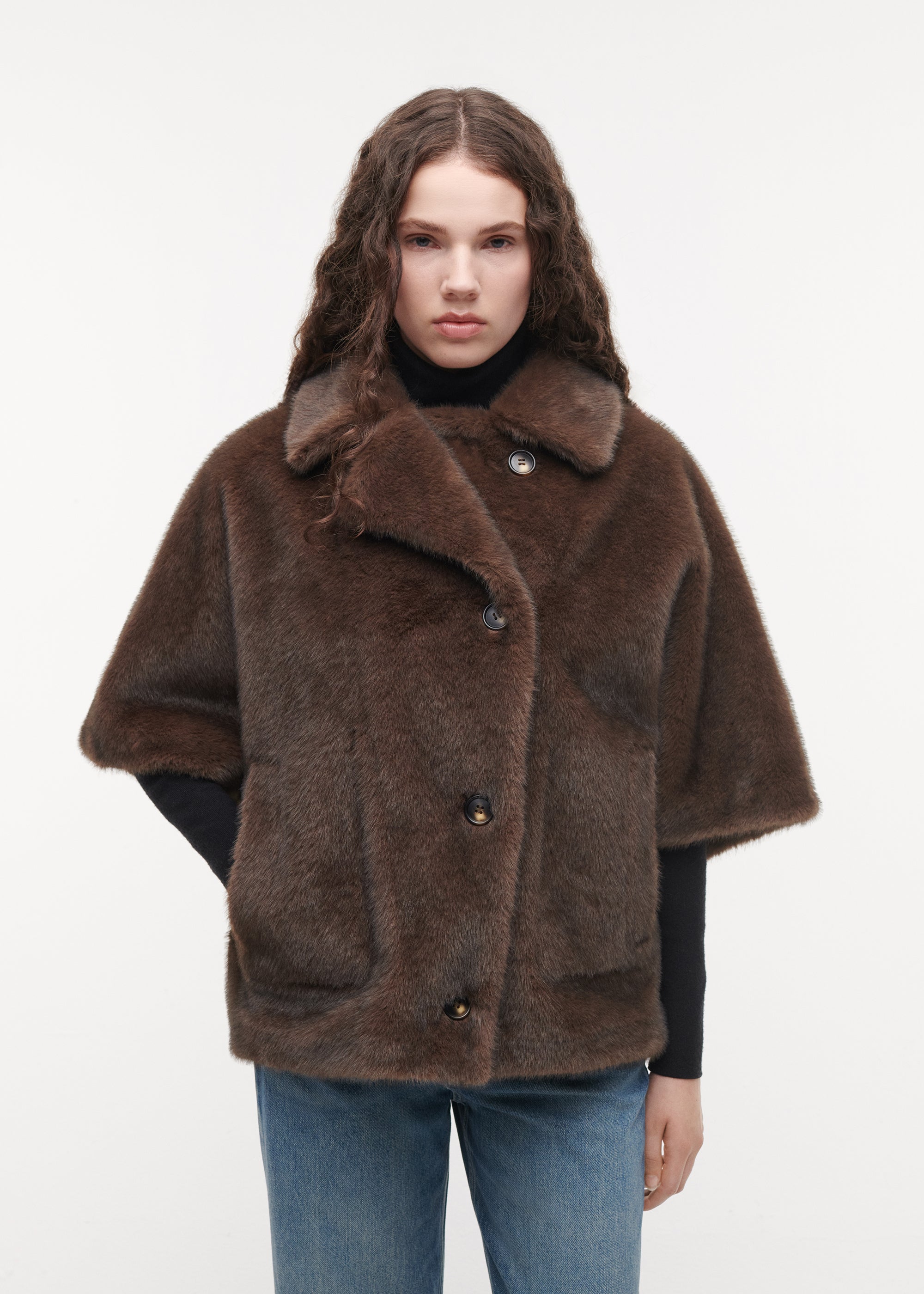 CLARA Faux fur Overshirt | CHOCO