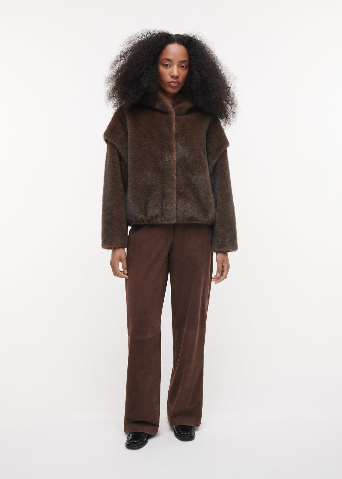ISADEE Reversible Faux Fur Jacket | Choco
