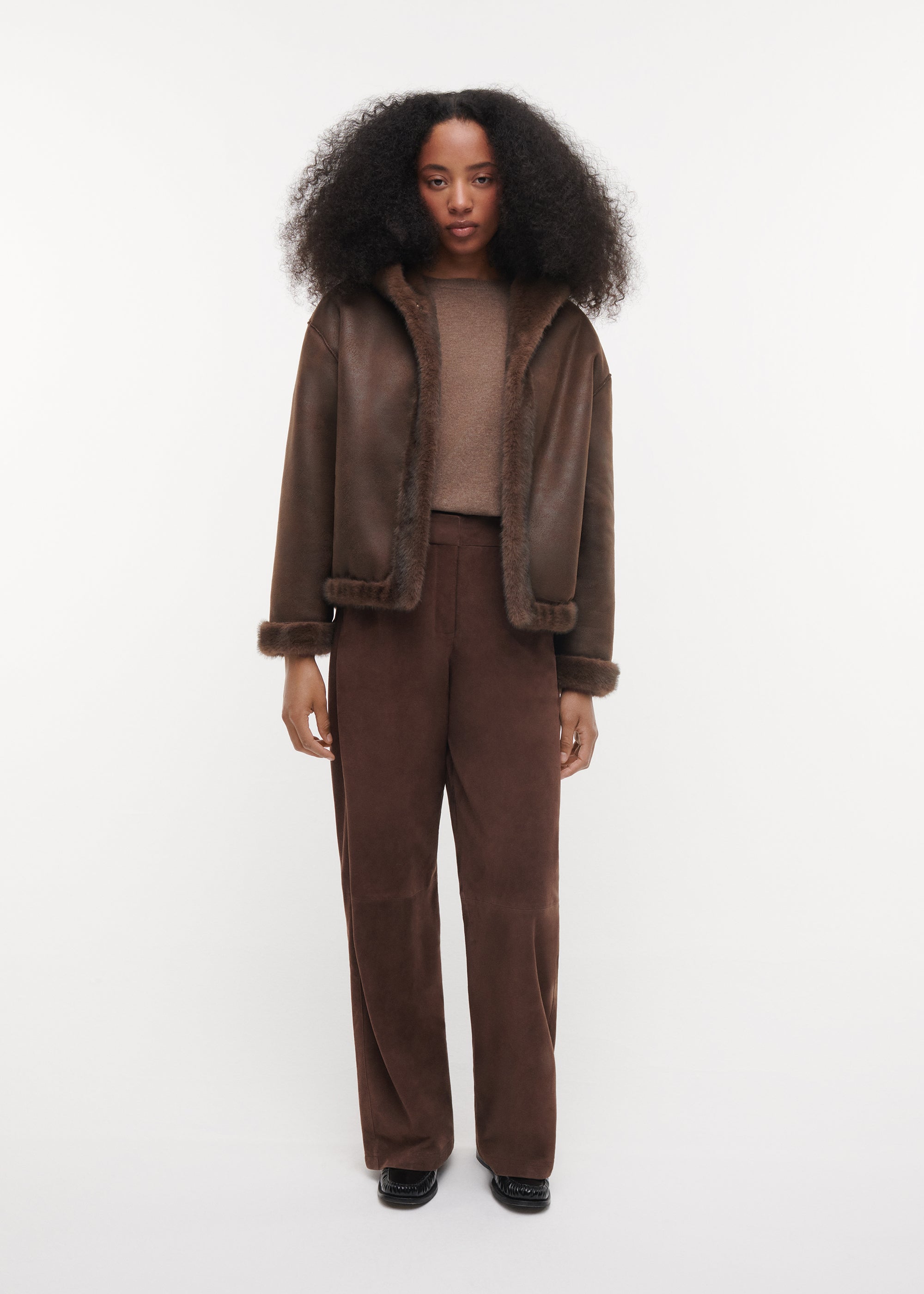 ISADEE Reversible Faux Fur Jacket | Choco