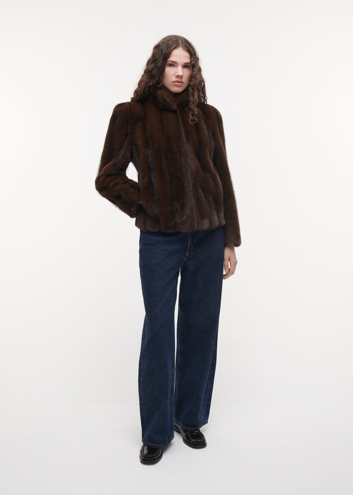 SOLINE Faux Fur Jacket | Dark Brown