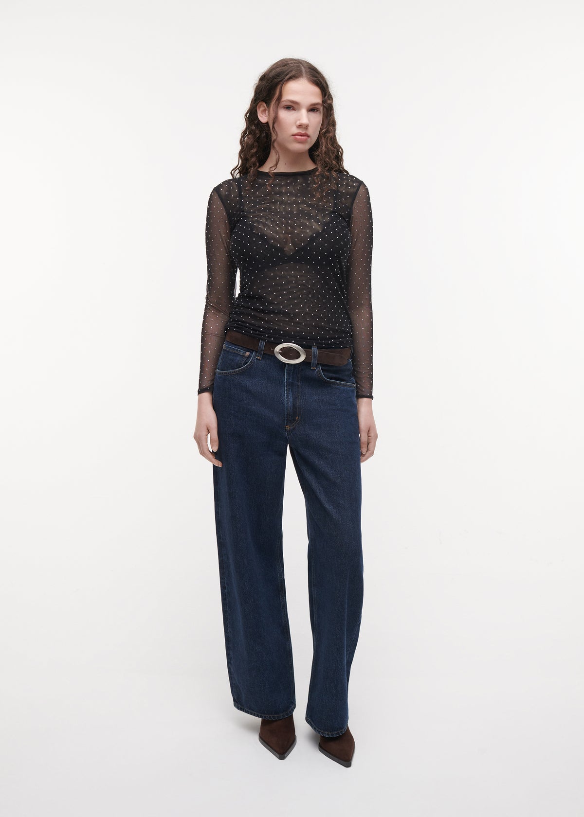 INES Glitter Top | Black