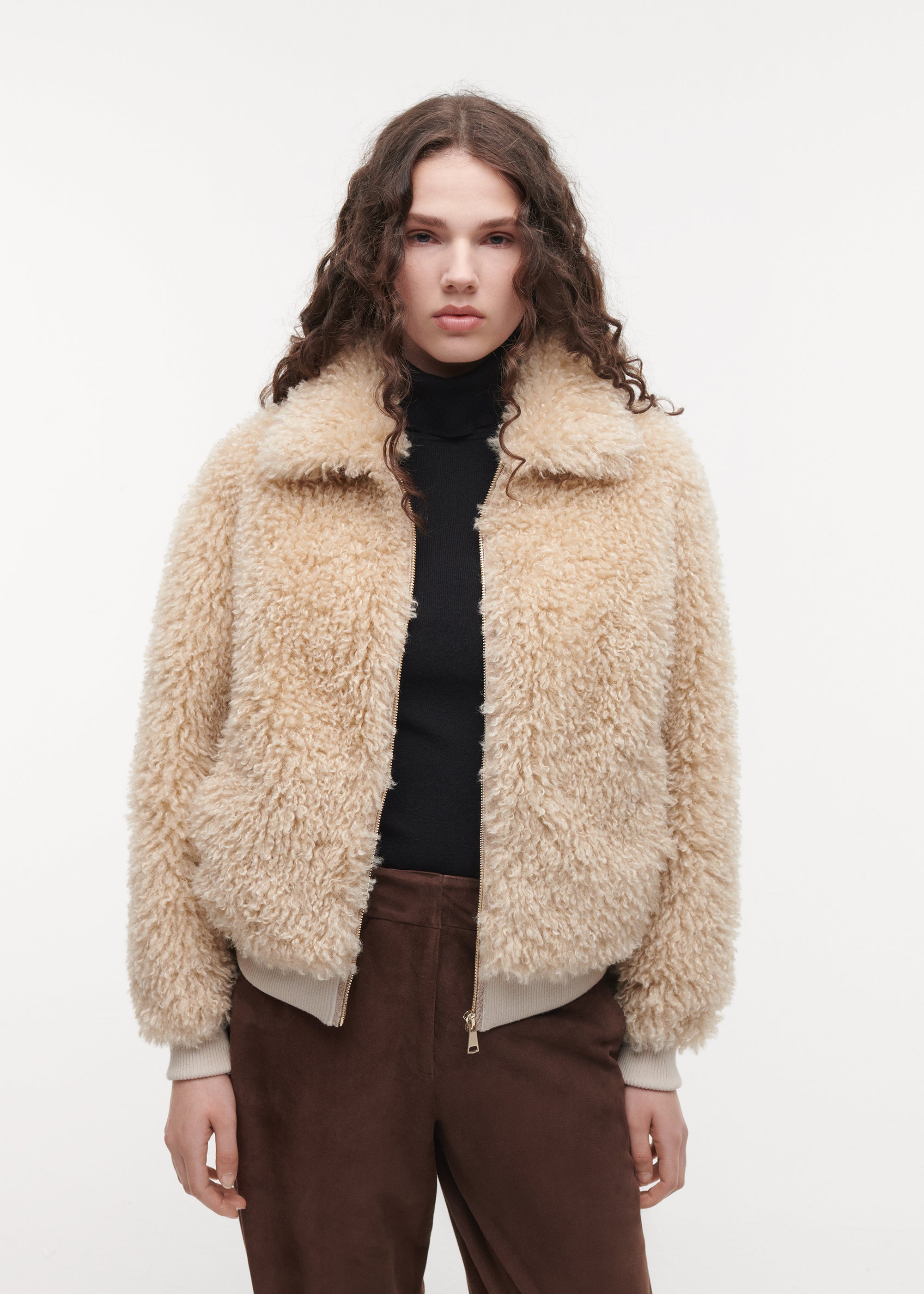 LIZZY Faux Fur Jacket | Beige