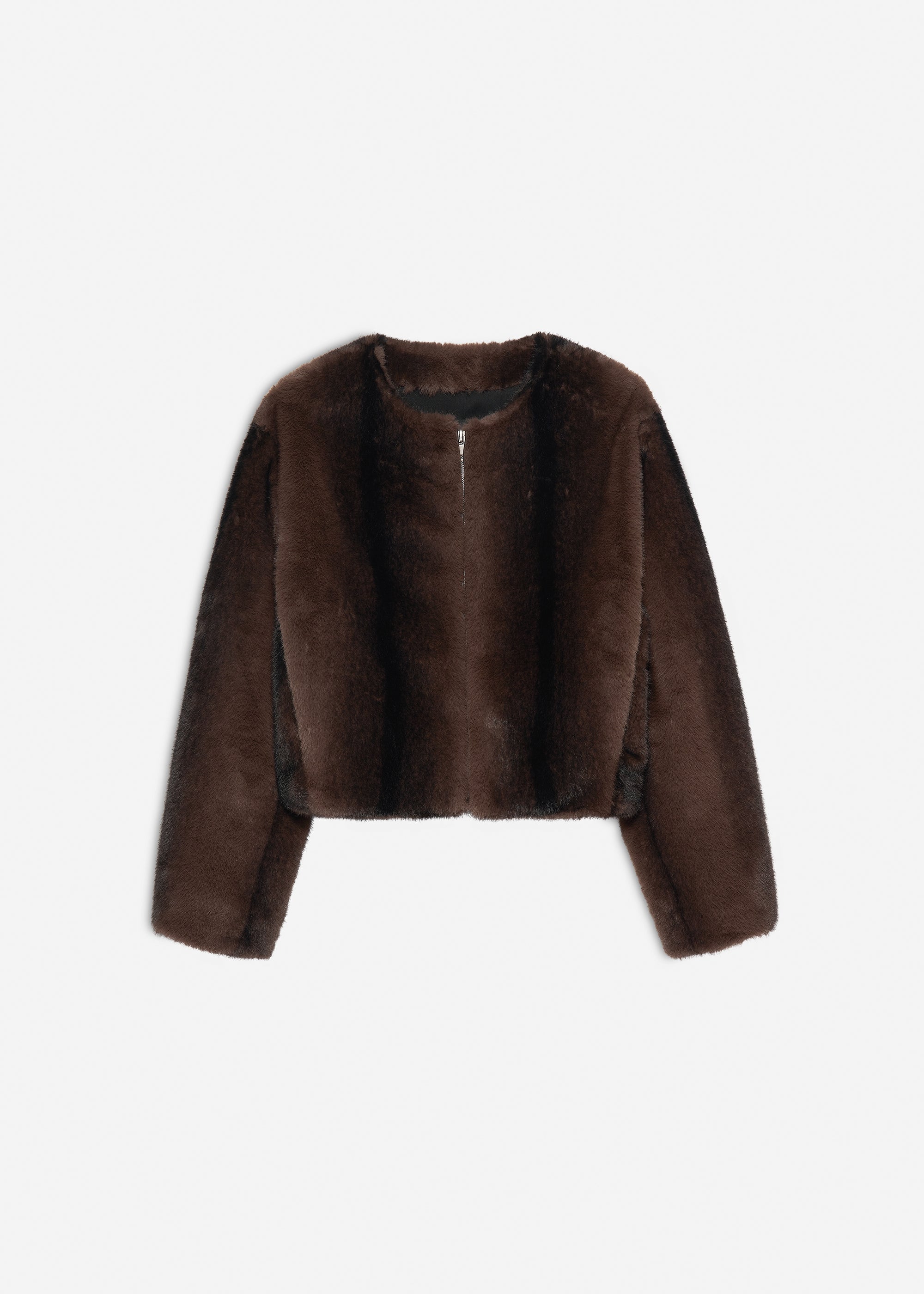 CELESTE Faux Mink Bomber Jacket