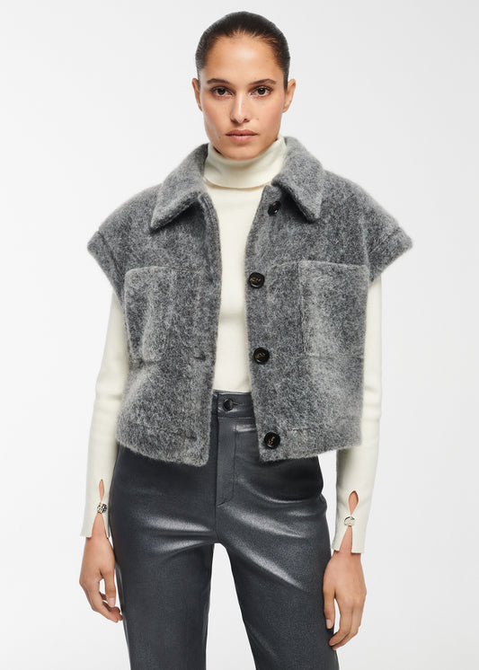 PLUME Faux Mohair Gilet