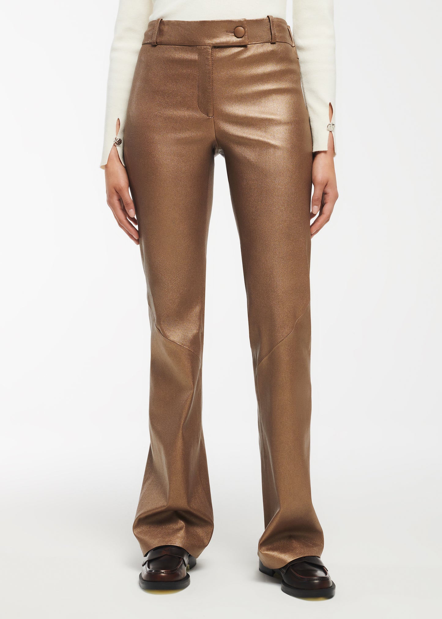 JAELA Leather Flared Trousers