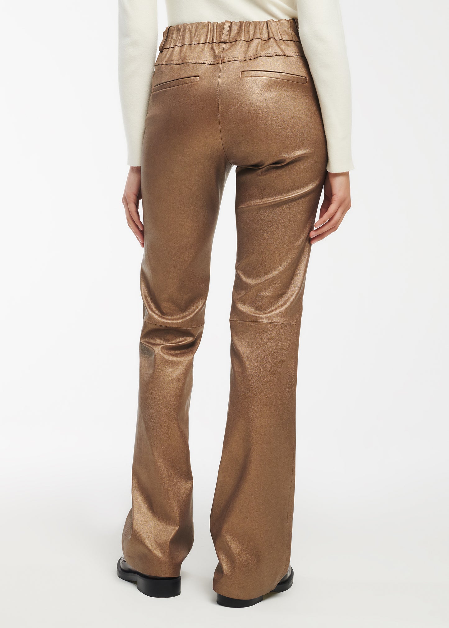 JAELA Leather Flared Trousers