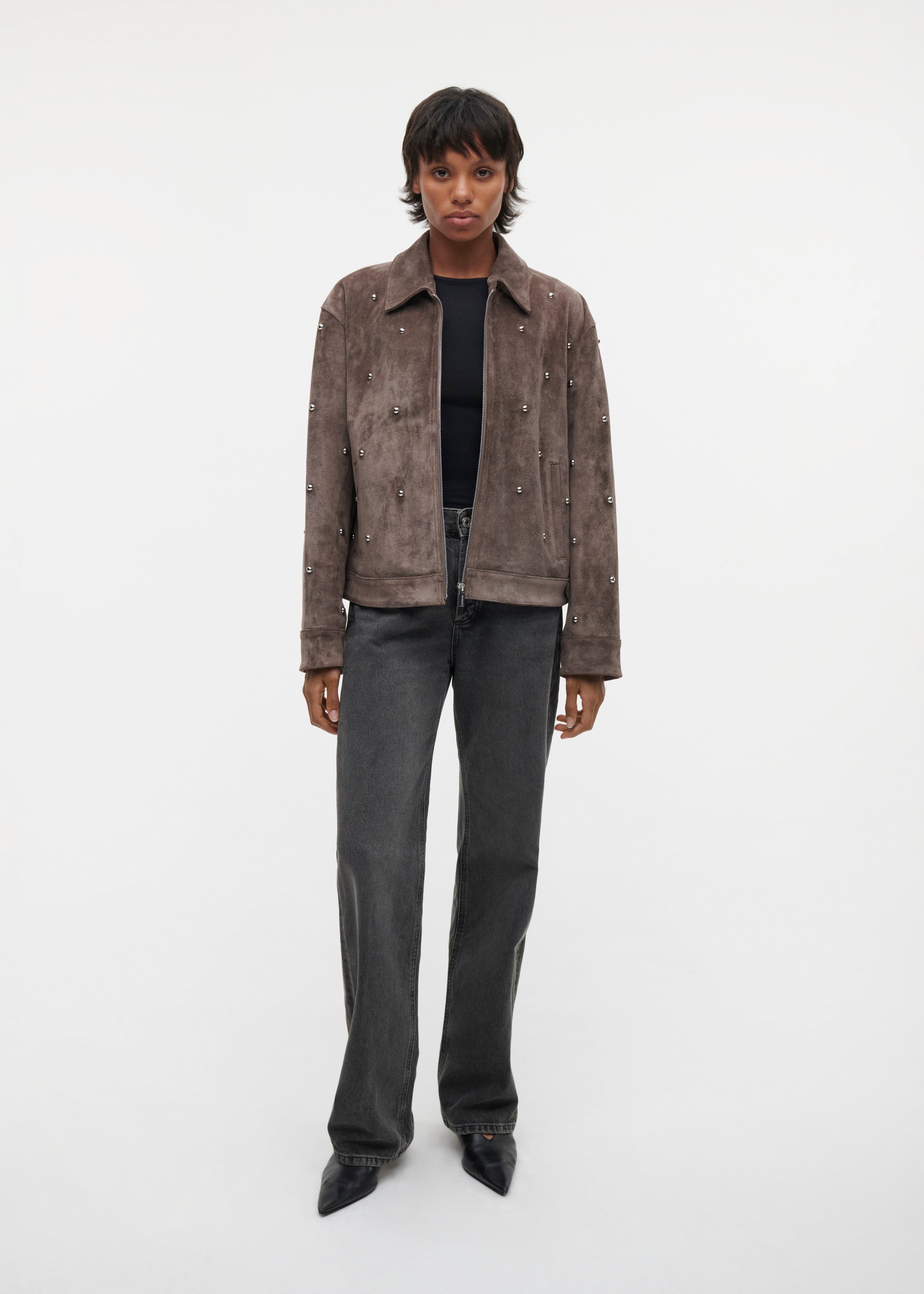 TINA Gritty Suede Studs Jacket