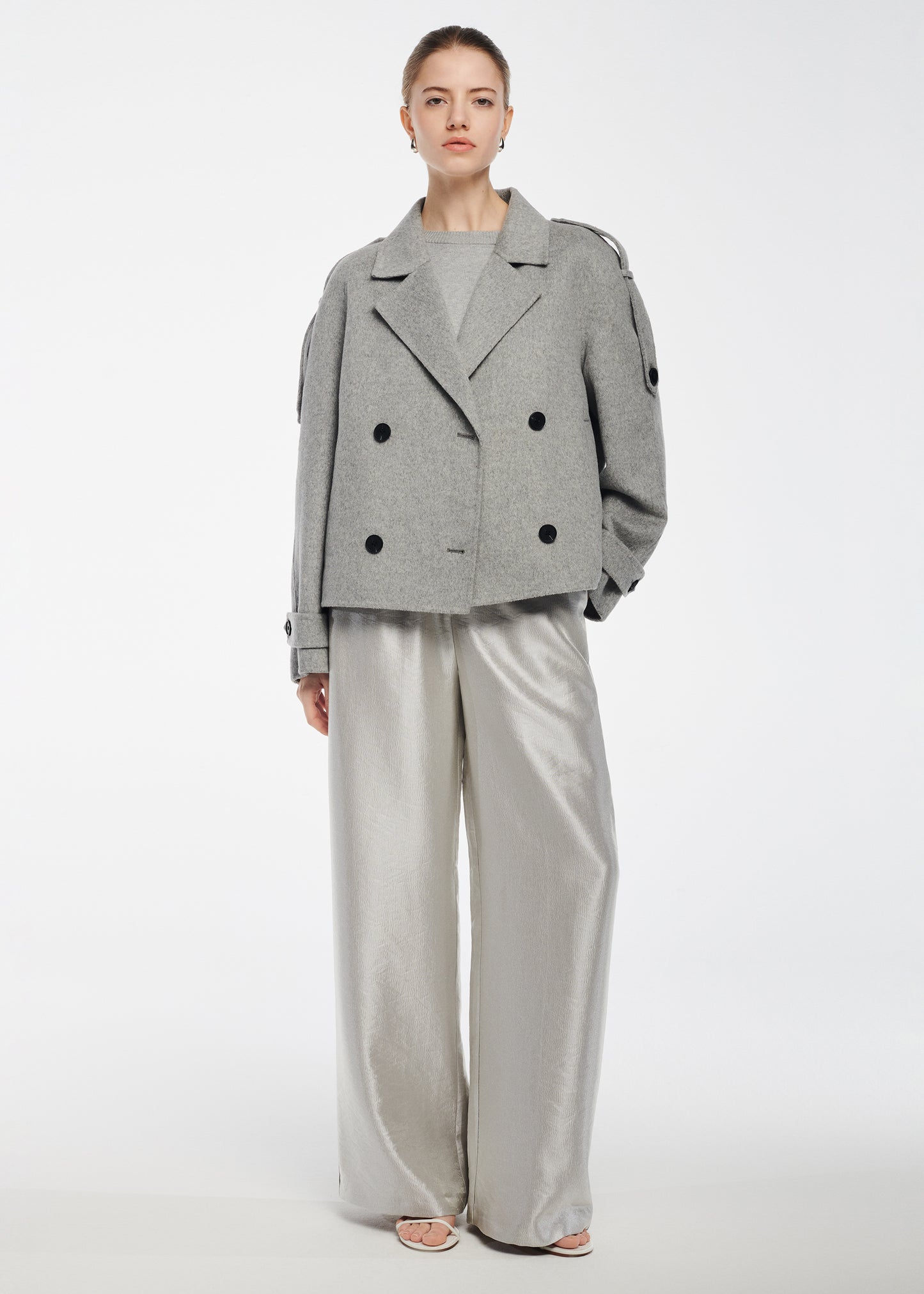 LEXINE Wool Trench Coat