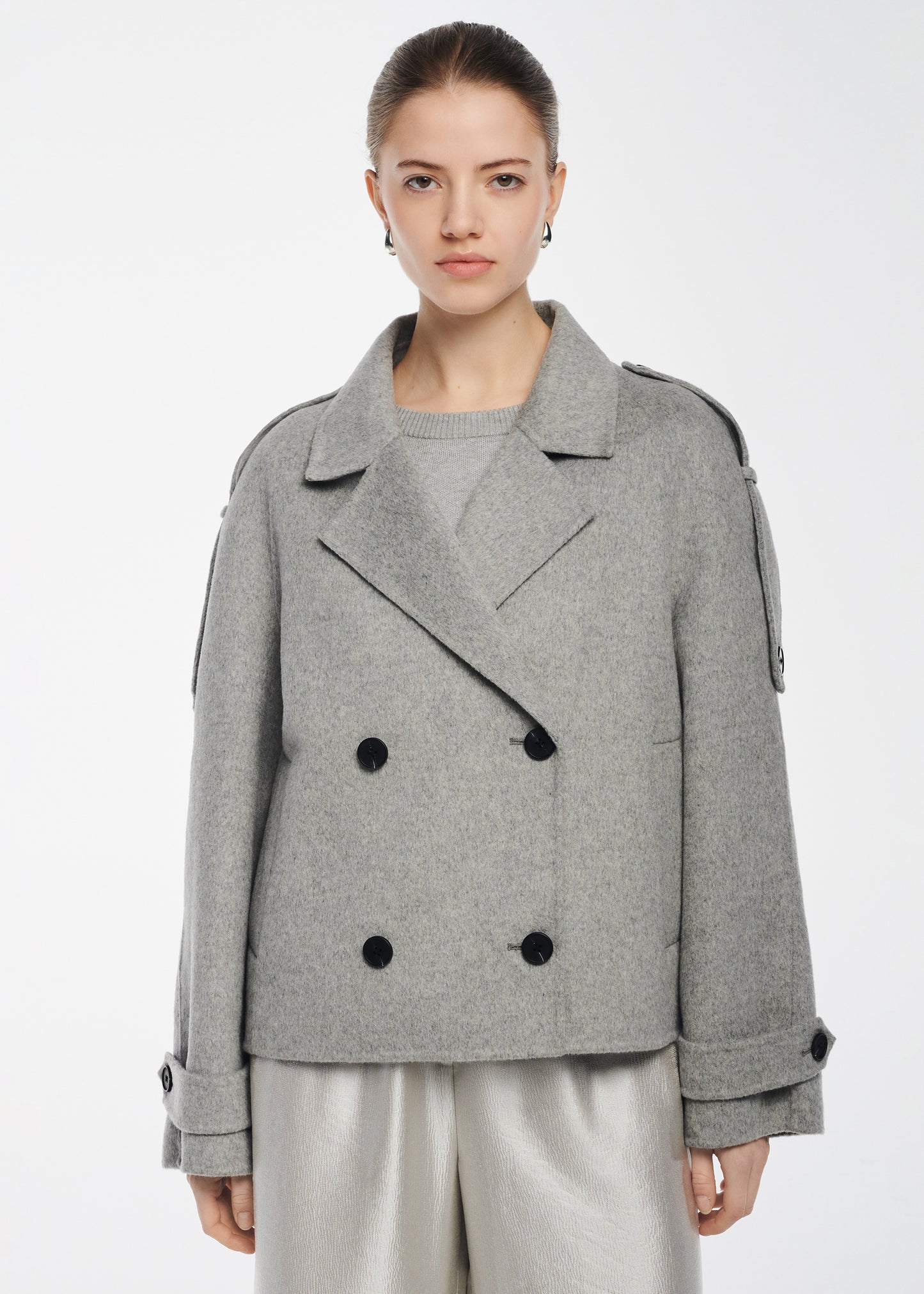 LEXINE Wool Trench Coat