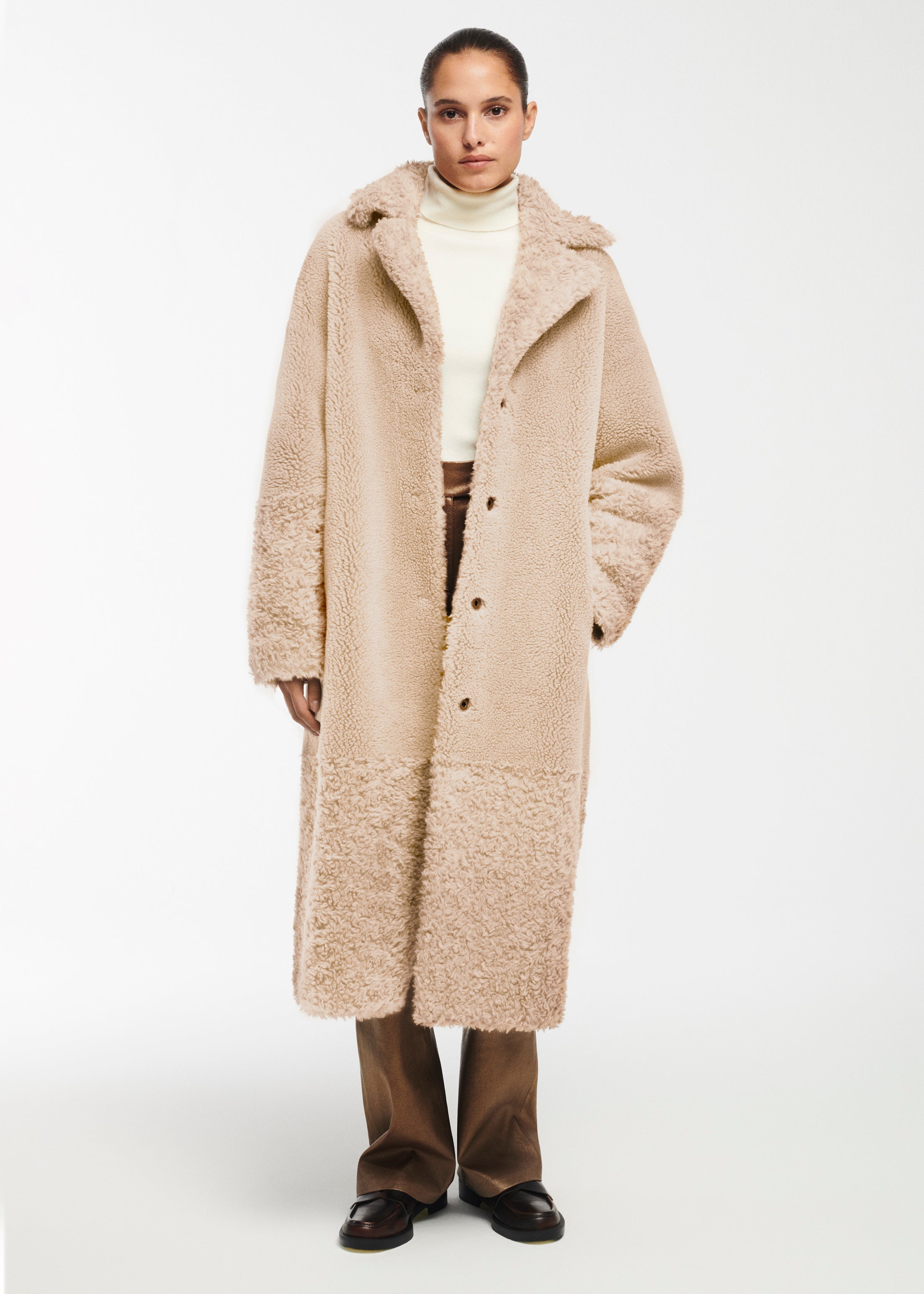 FLOOR Long Teddy Wool Coat