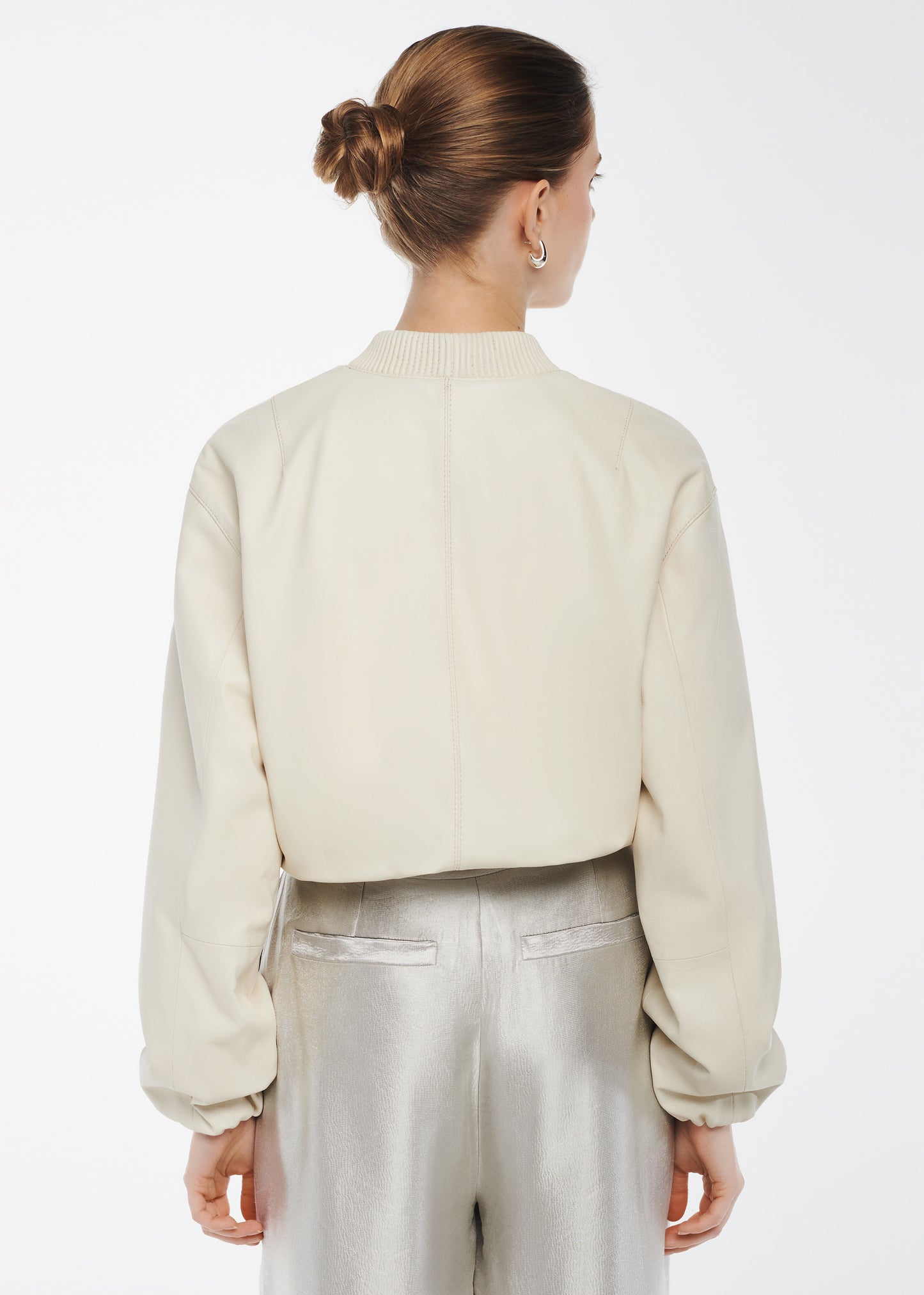 XENIA Leather Bomber Jacket