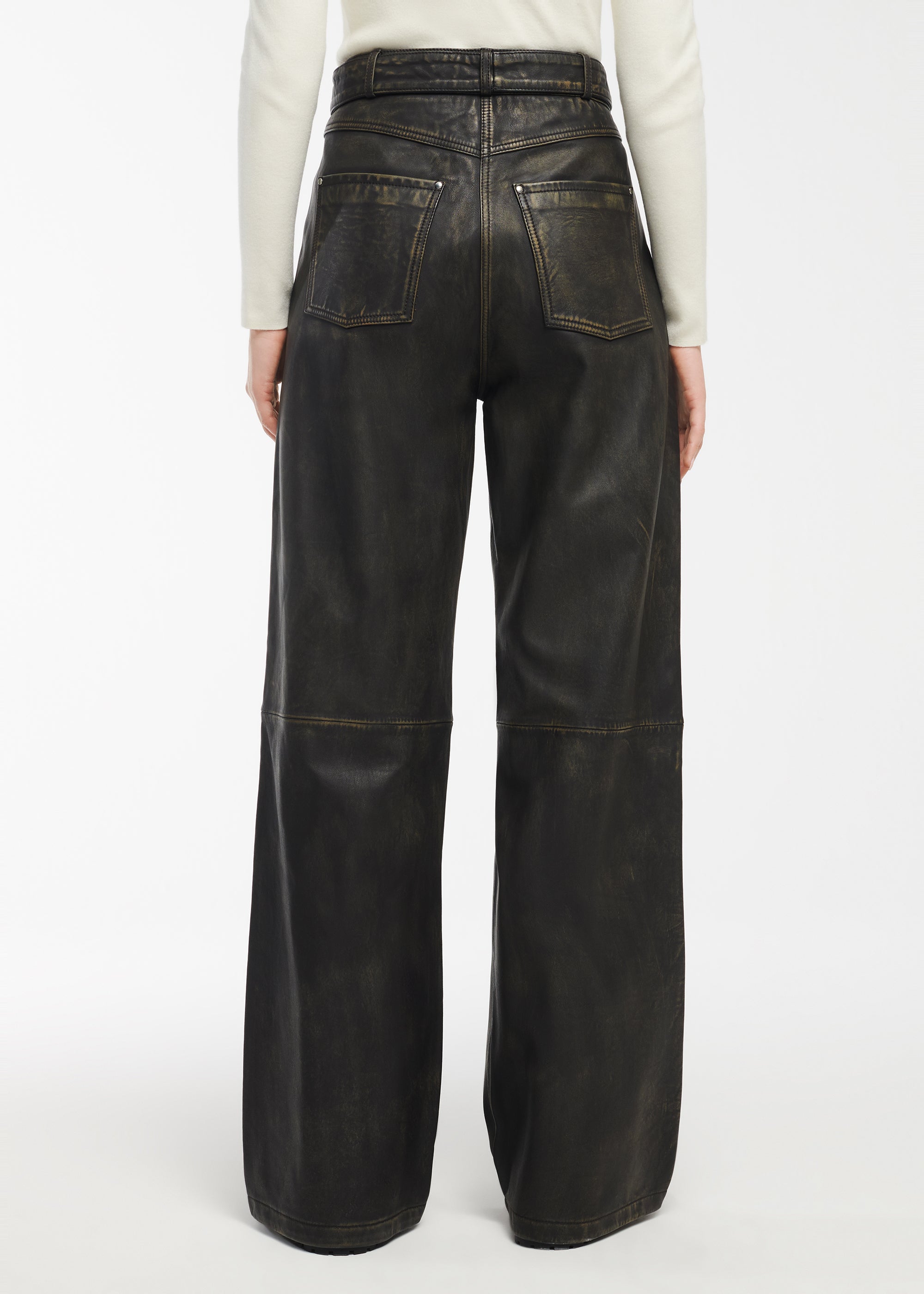 KAIA Vintage Leather Trousers | Archive