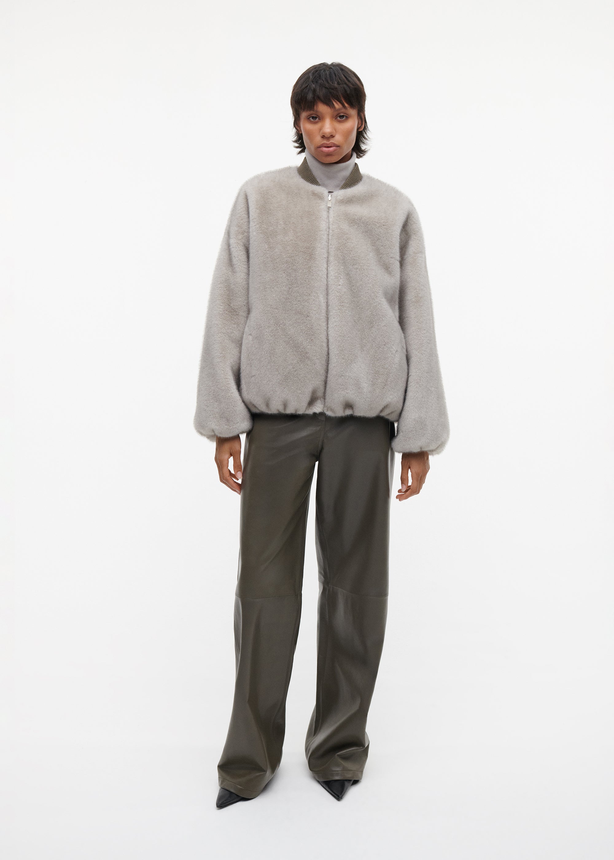 ETTA Faux Fur Bomber Jacket