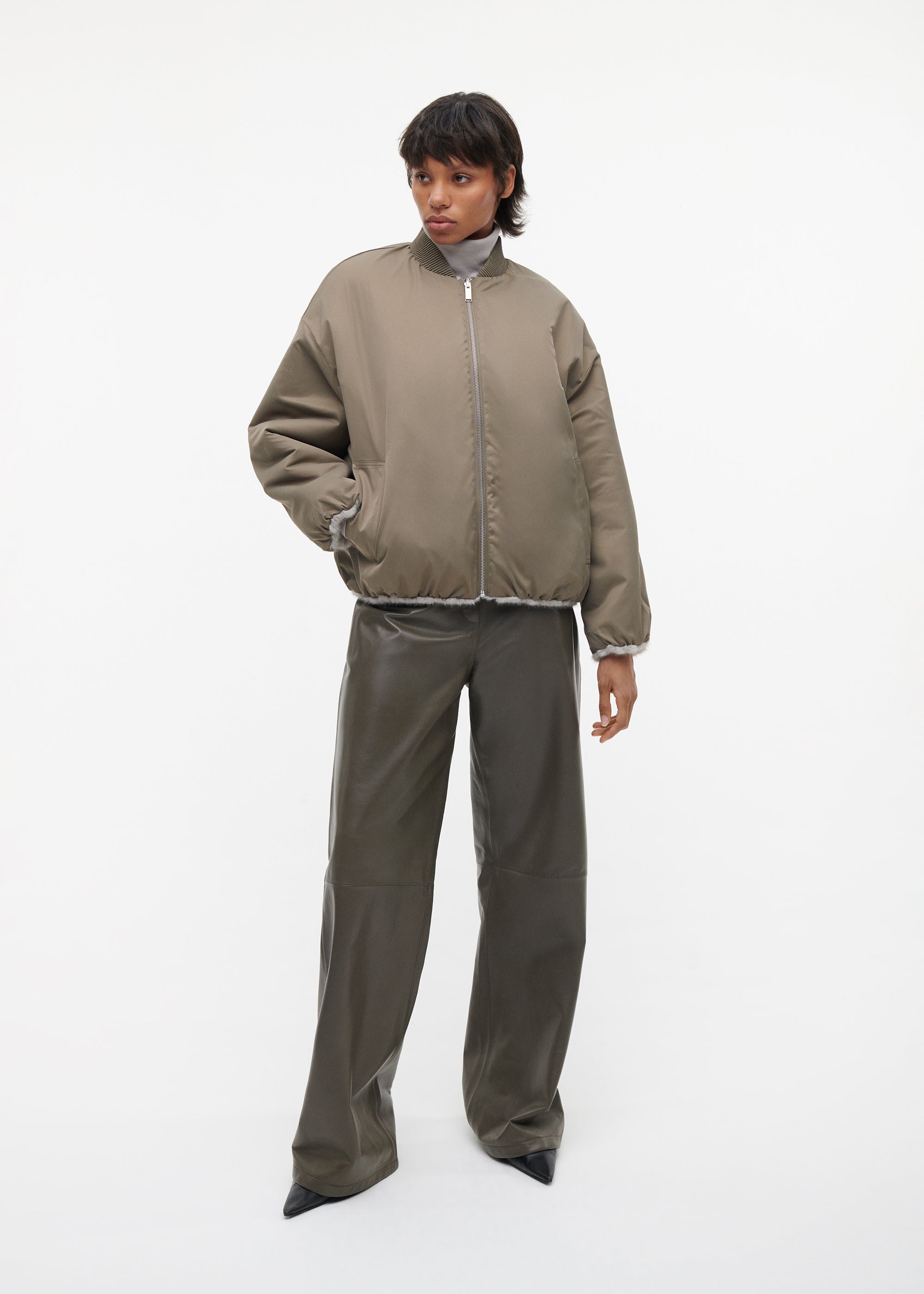 ETTA Faux Fur Bomber Jacket