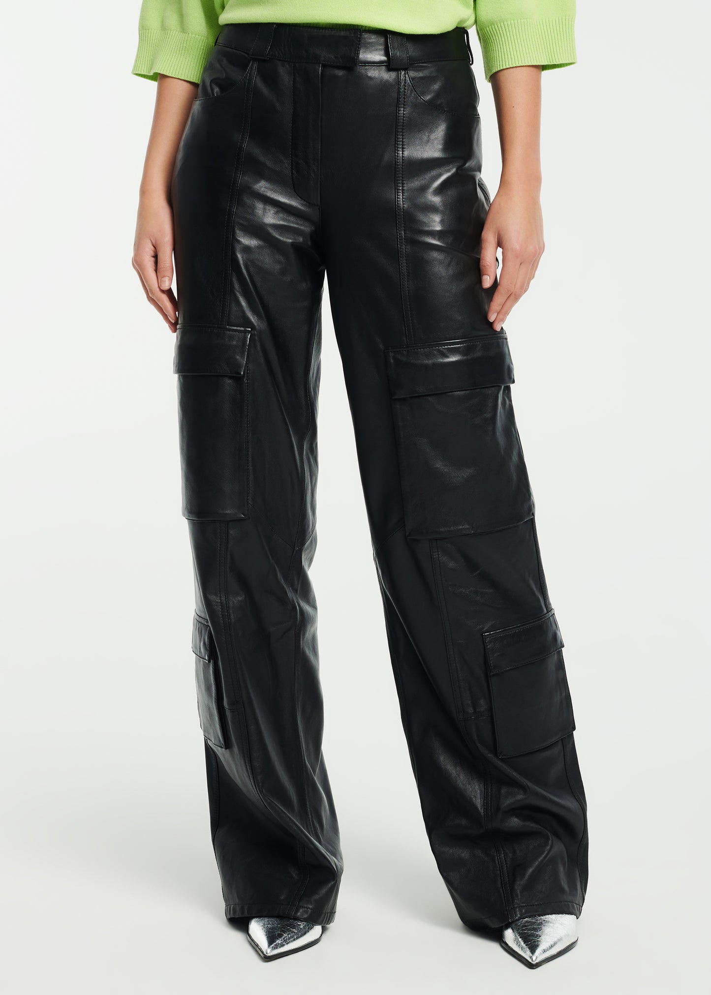 GISELA Leather Cargo Trousers