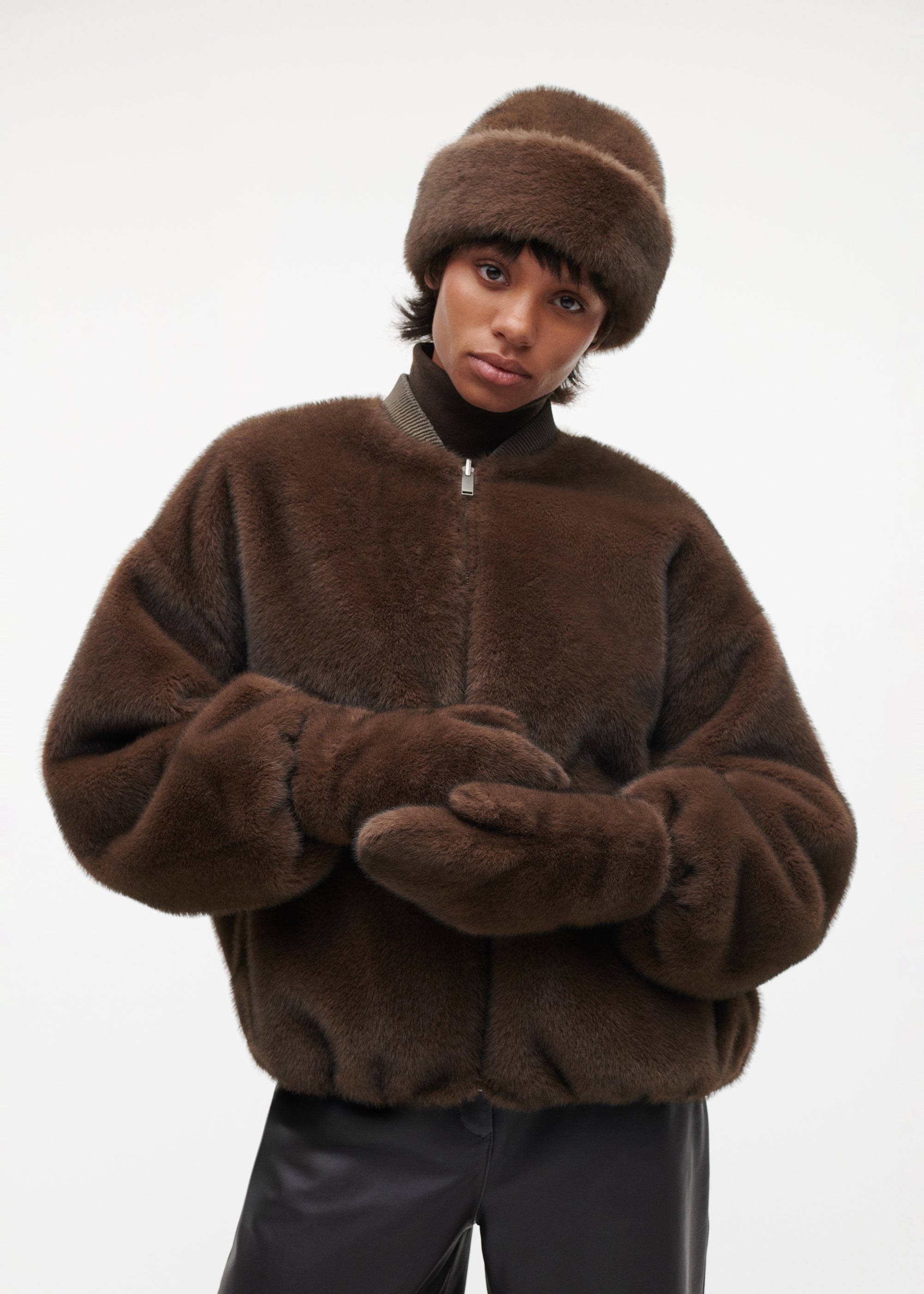 EVALYN Faux Fur Gloves