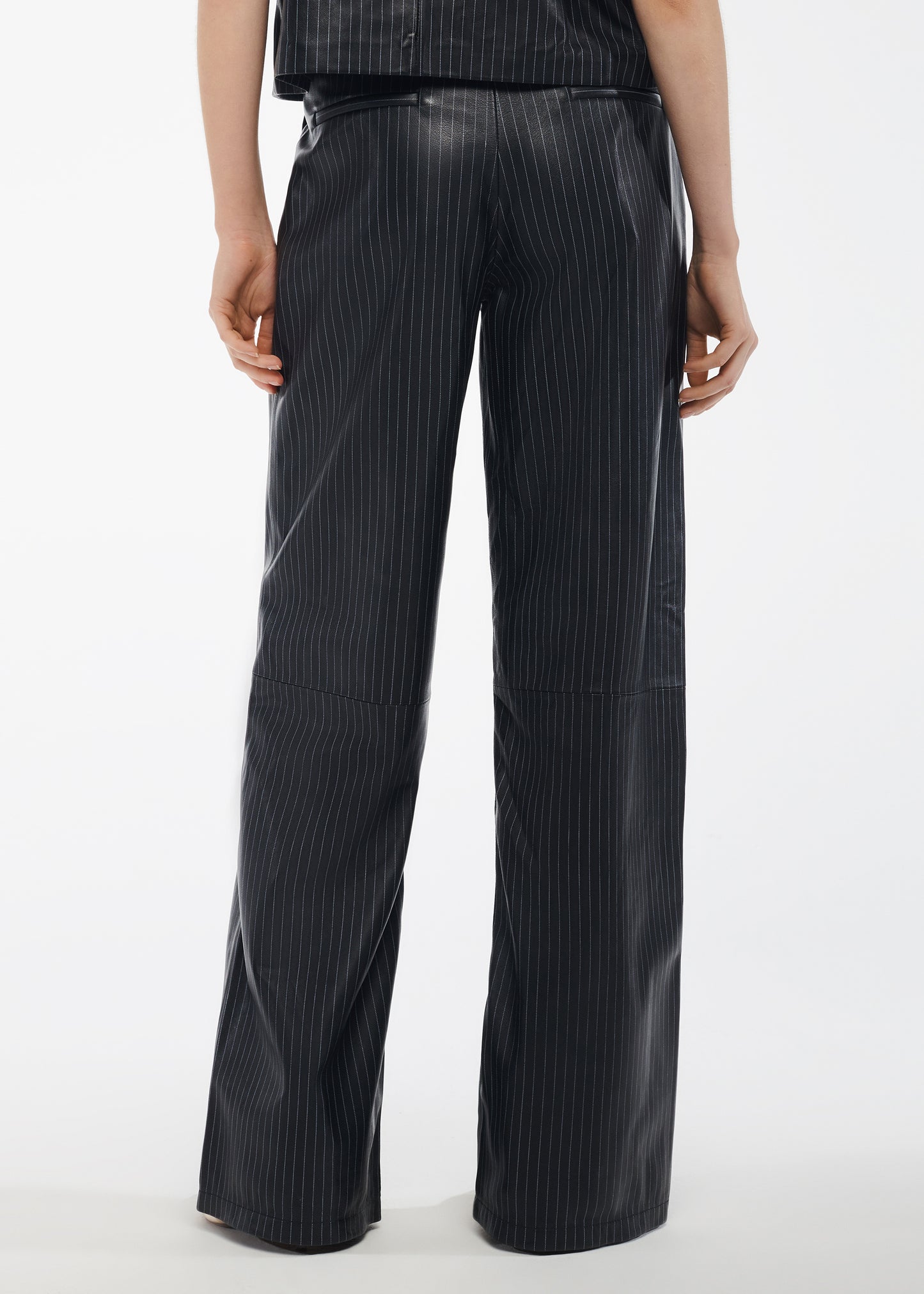 MYRA Leather Pinstripe Trousers