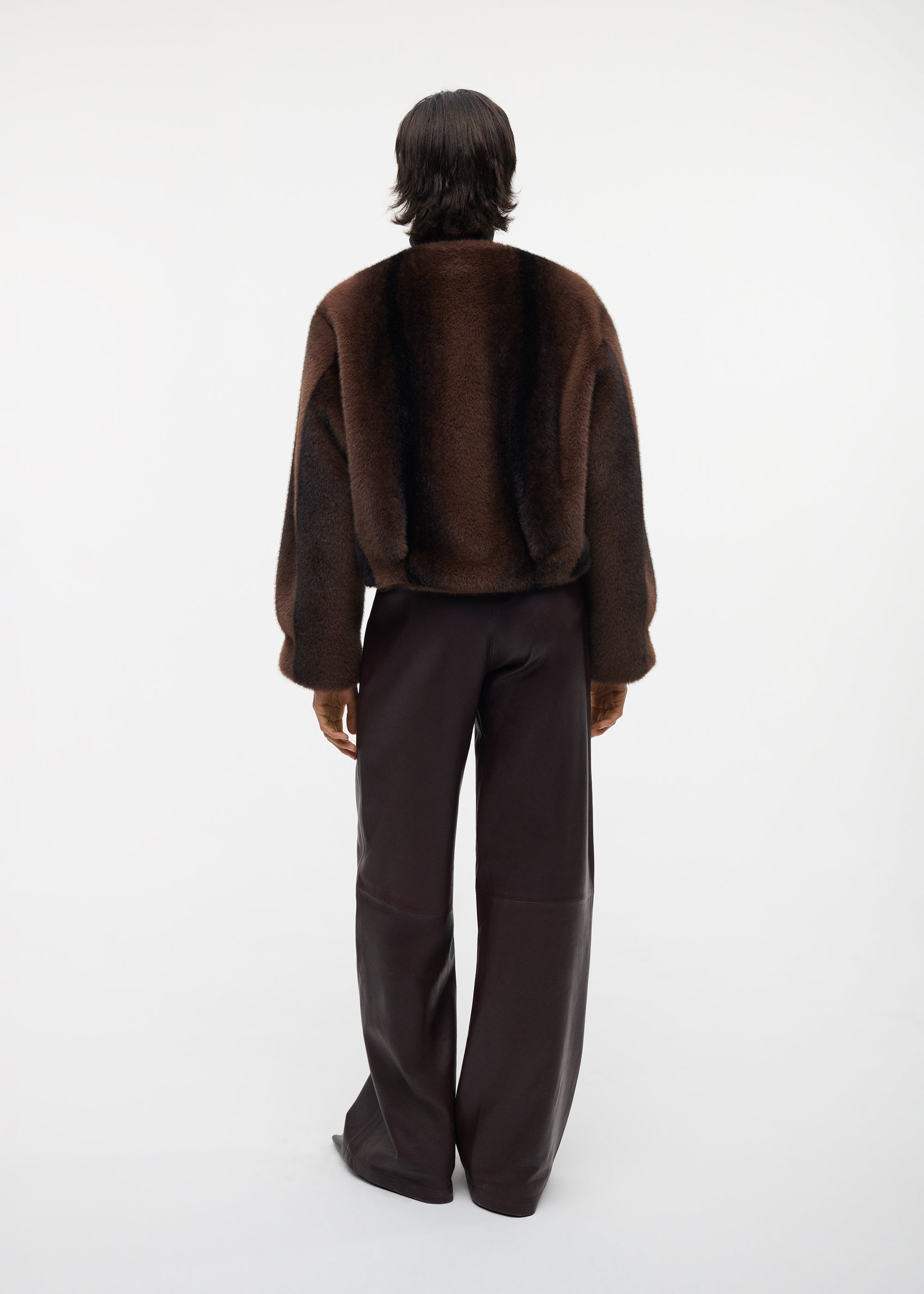 CELESTE Faux Mink Bomber Jacket