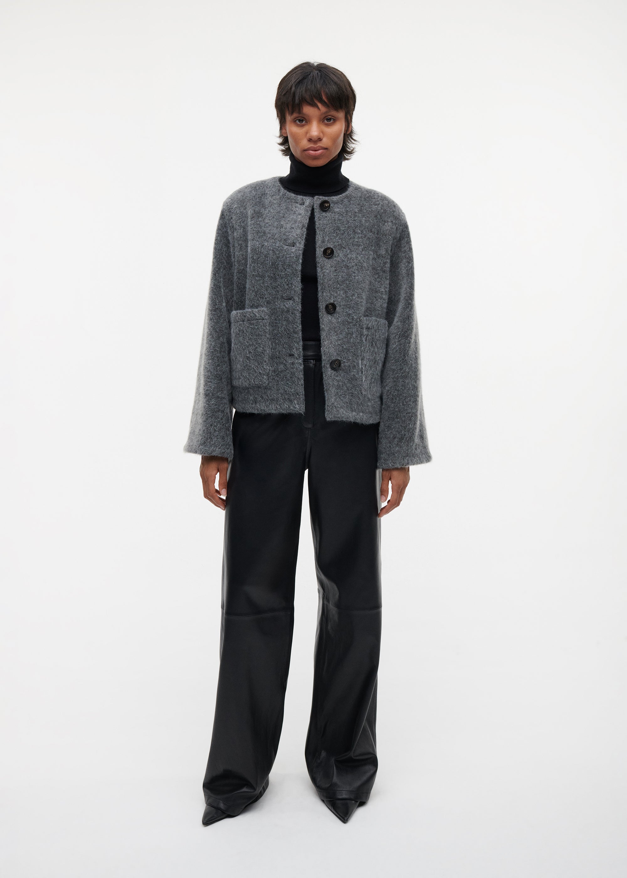 AUBREY Faux Mohair Jacket