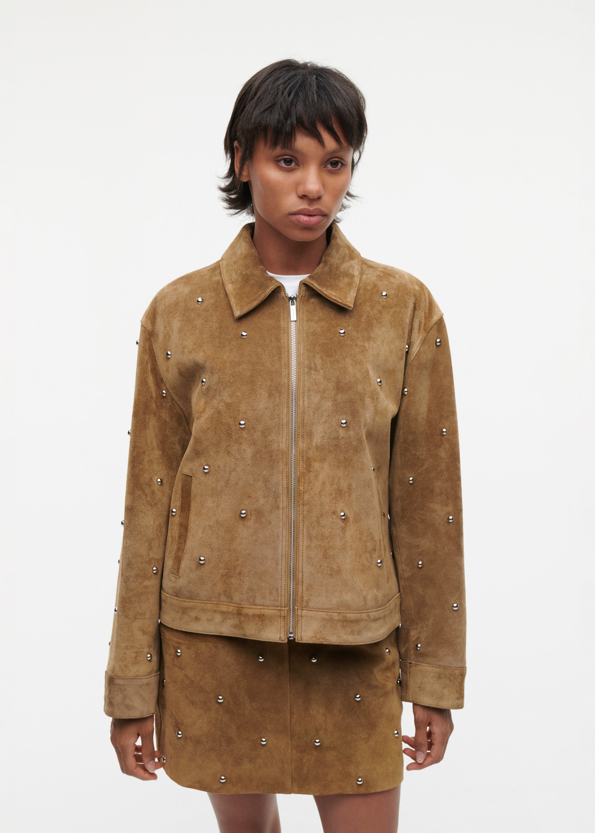 TINA Gritty Suede Studs Jacket