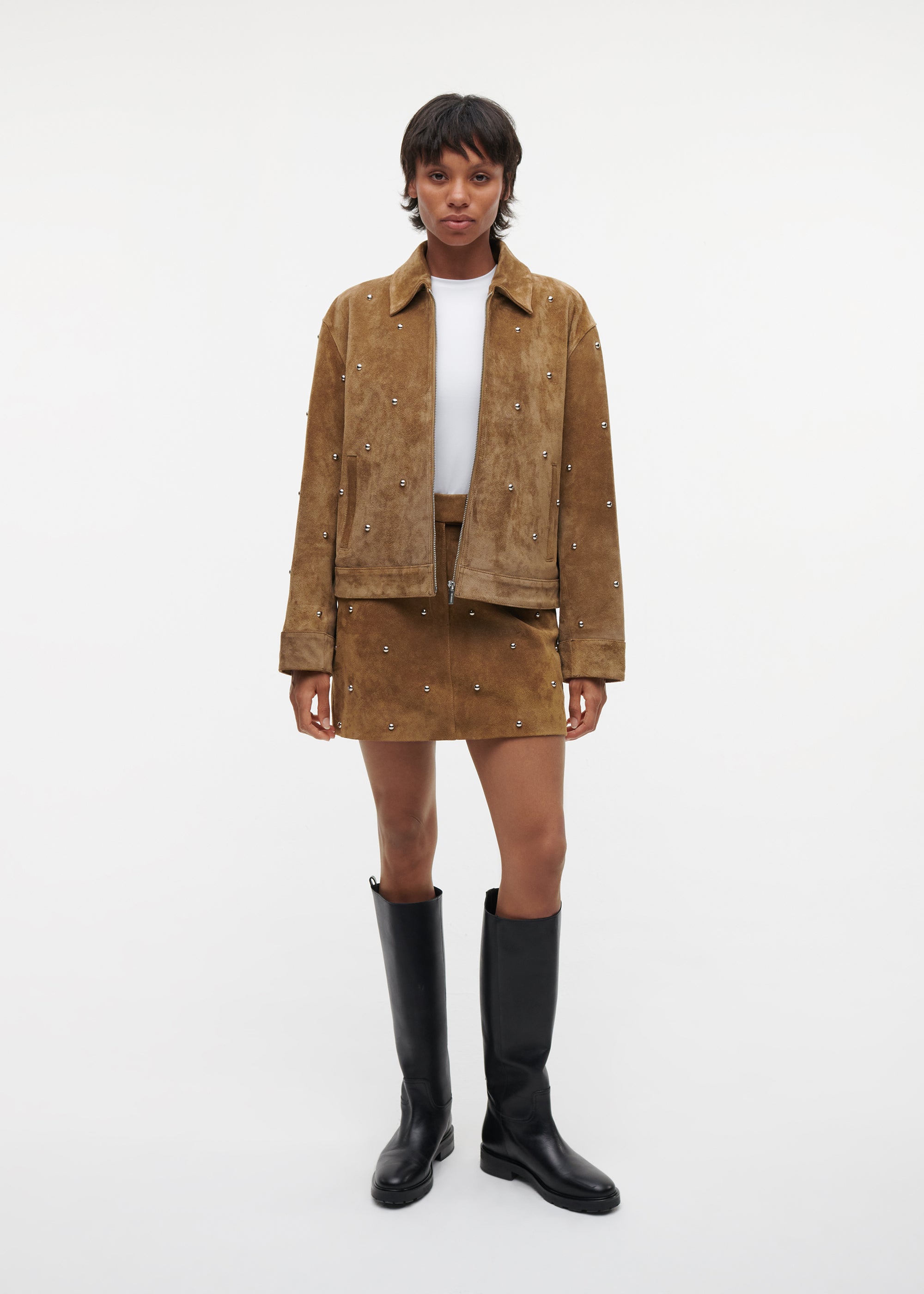 TINA Gritty Suede Studs Jacket