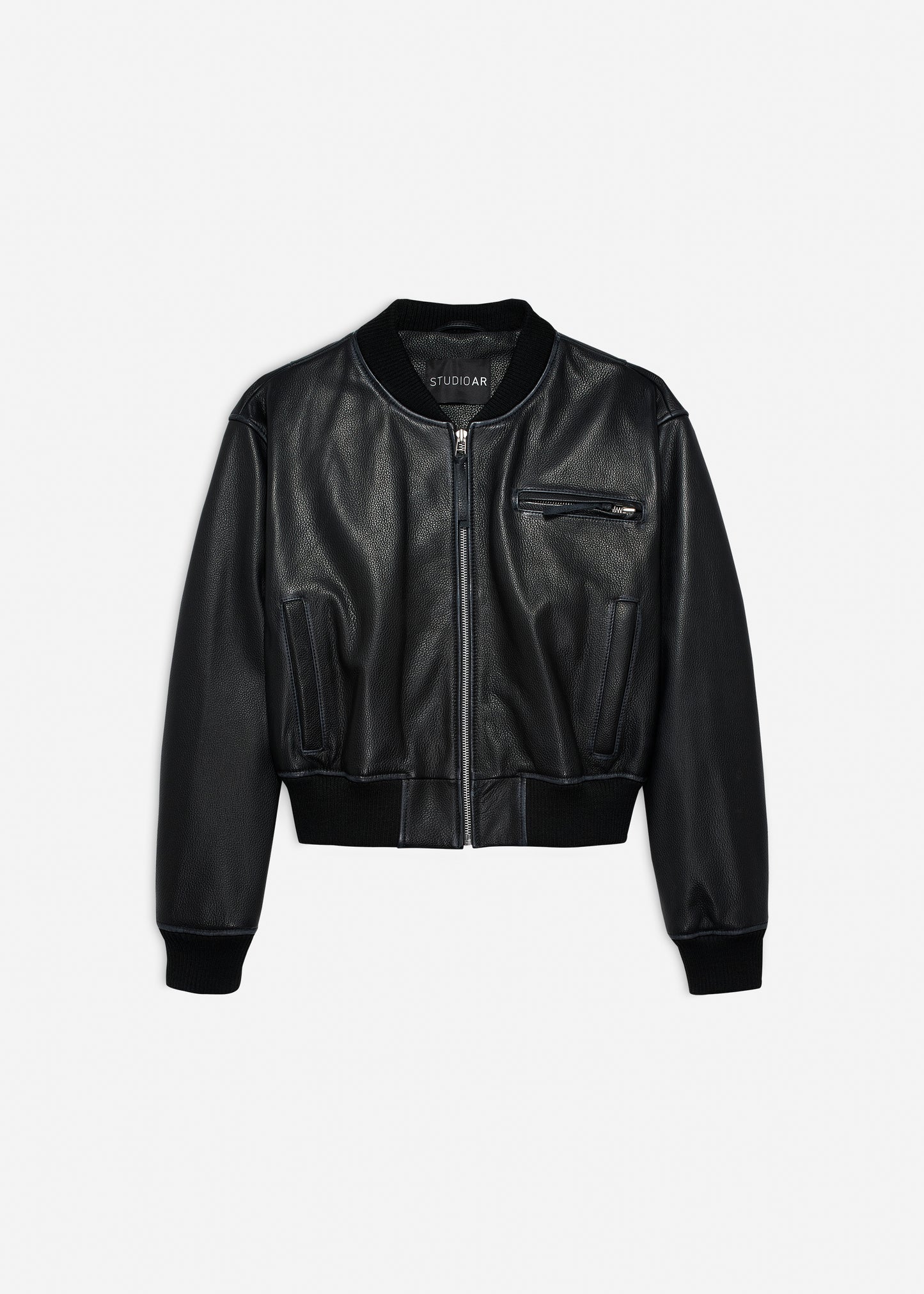 MEAVE Leather Bomber Jacket