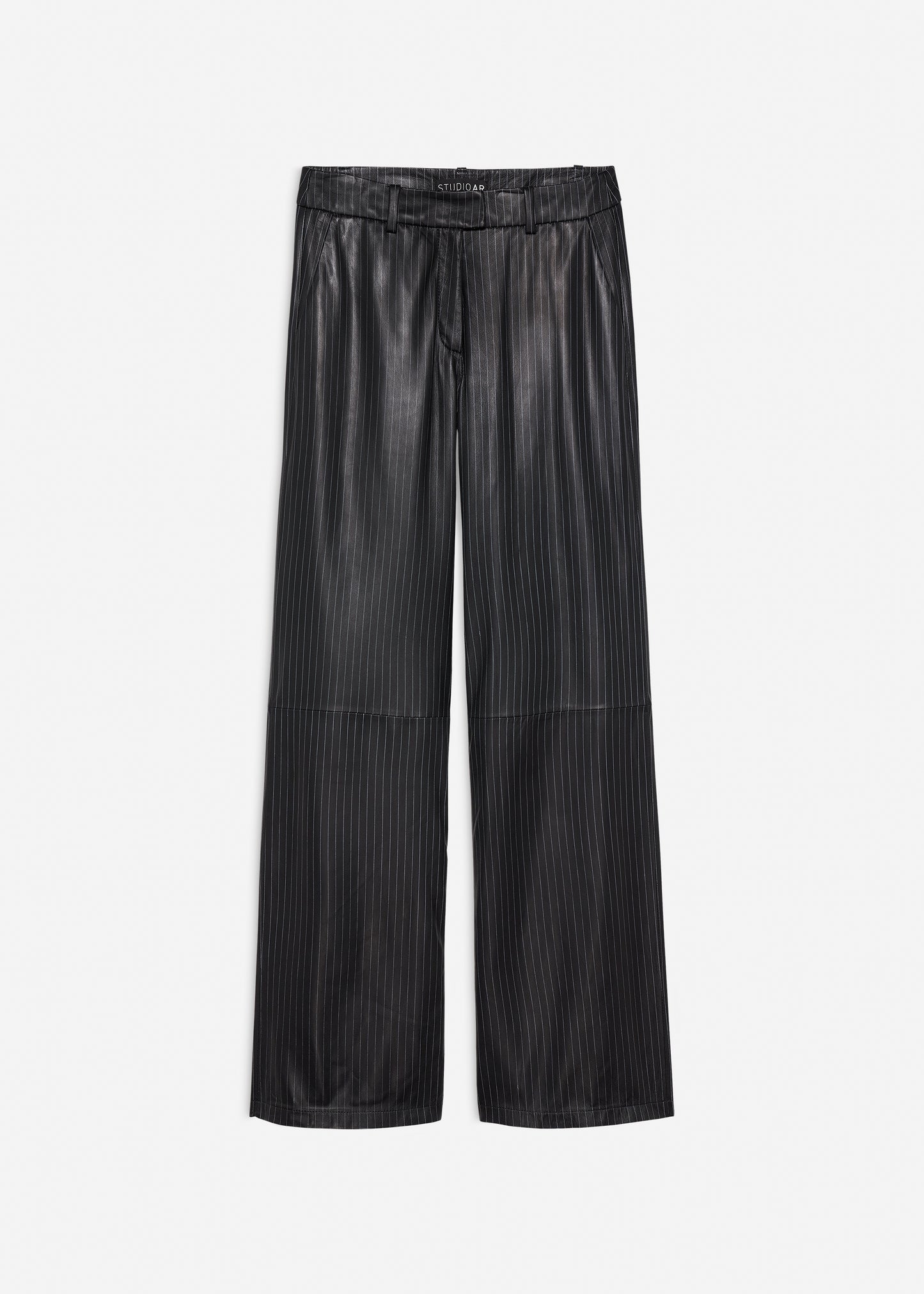 MYRA Leather Pinstripe Trousers