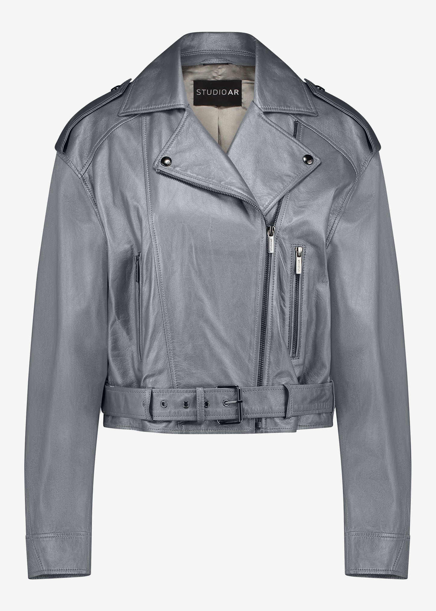 SAVANNAH Leather Metallic Jacket
