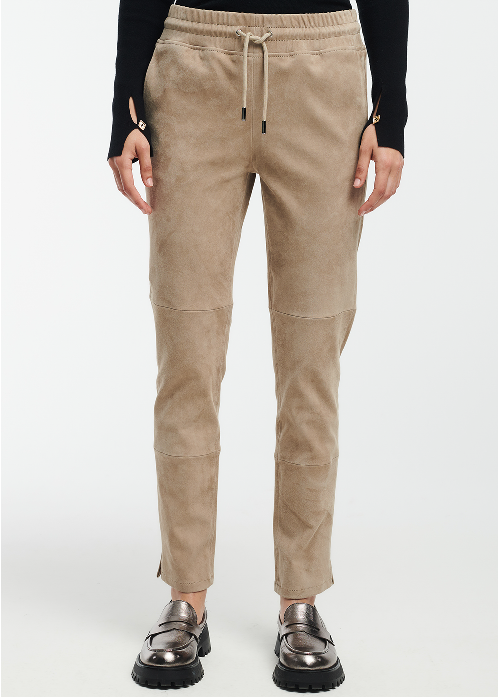 NAOMI Slim Fit Suede Trousers