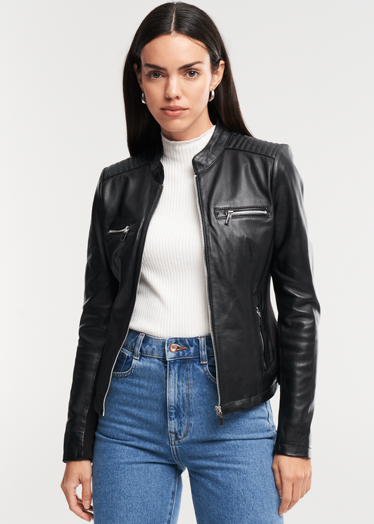 TUYA Leather Biker Jacket