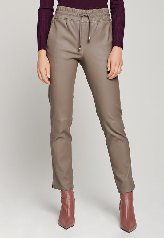 NAOMI Slim Fit Leather Trousers